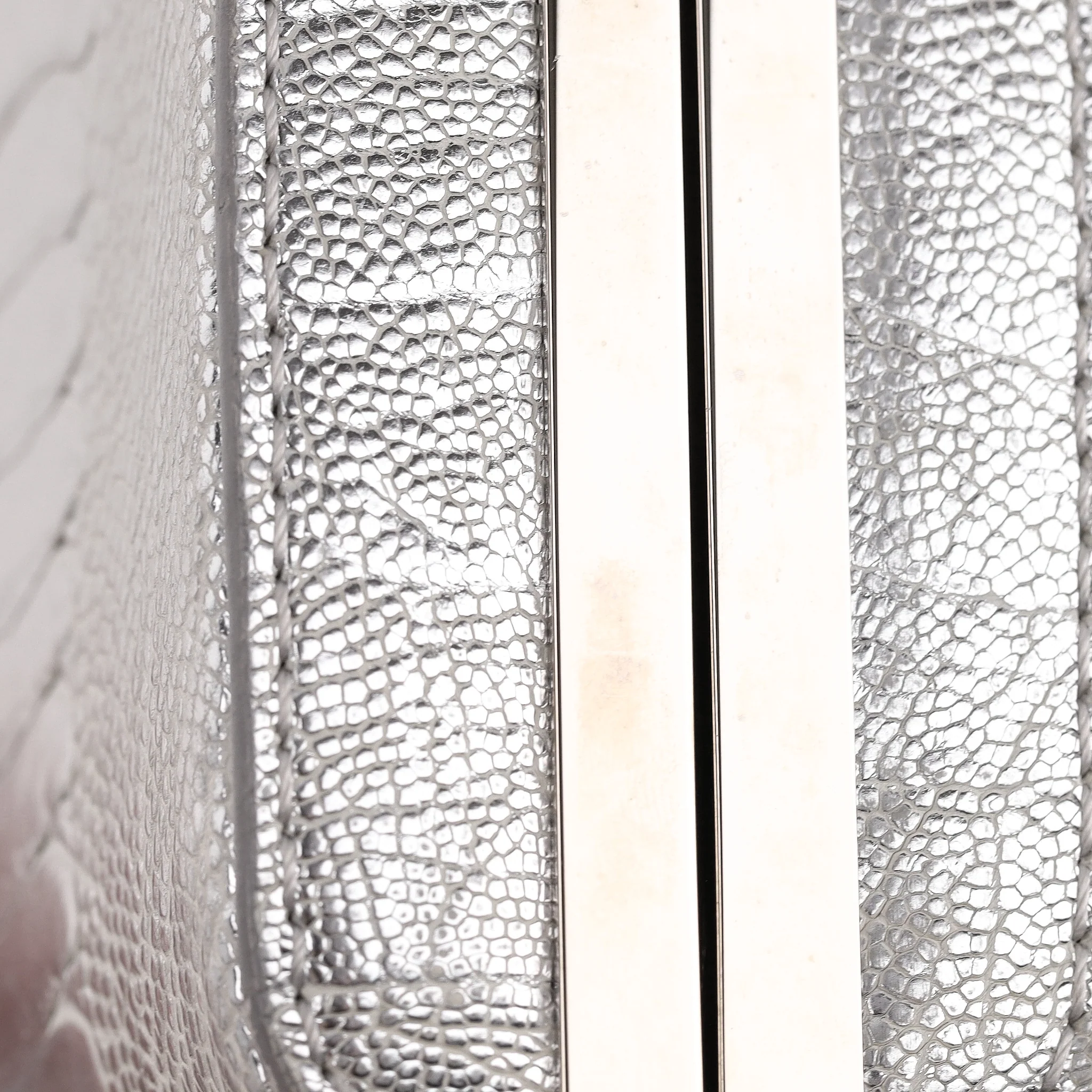 Tyler Ellis Metallic Lizard Skin Clutch Bag With Chain Strap - Image 12