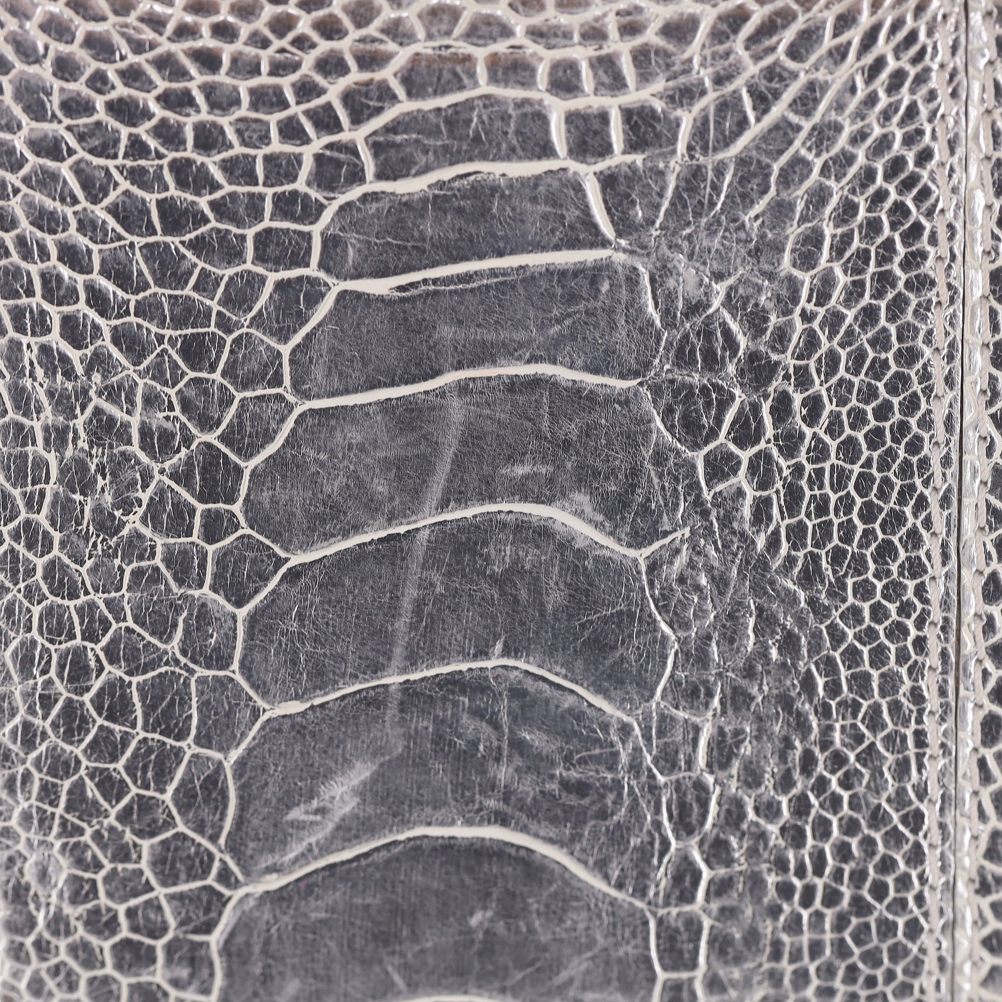 Tyler Ellis Metallic Lizard Skin Clutch Bag With Chain Strap - Image 13