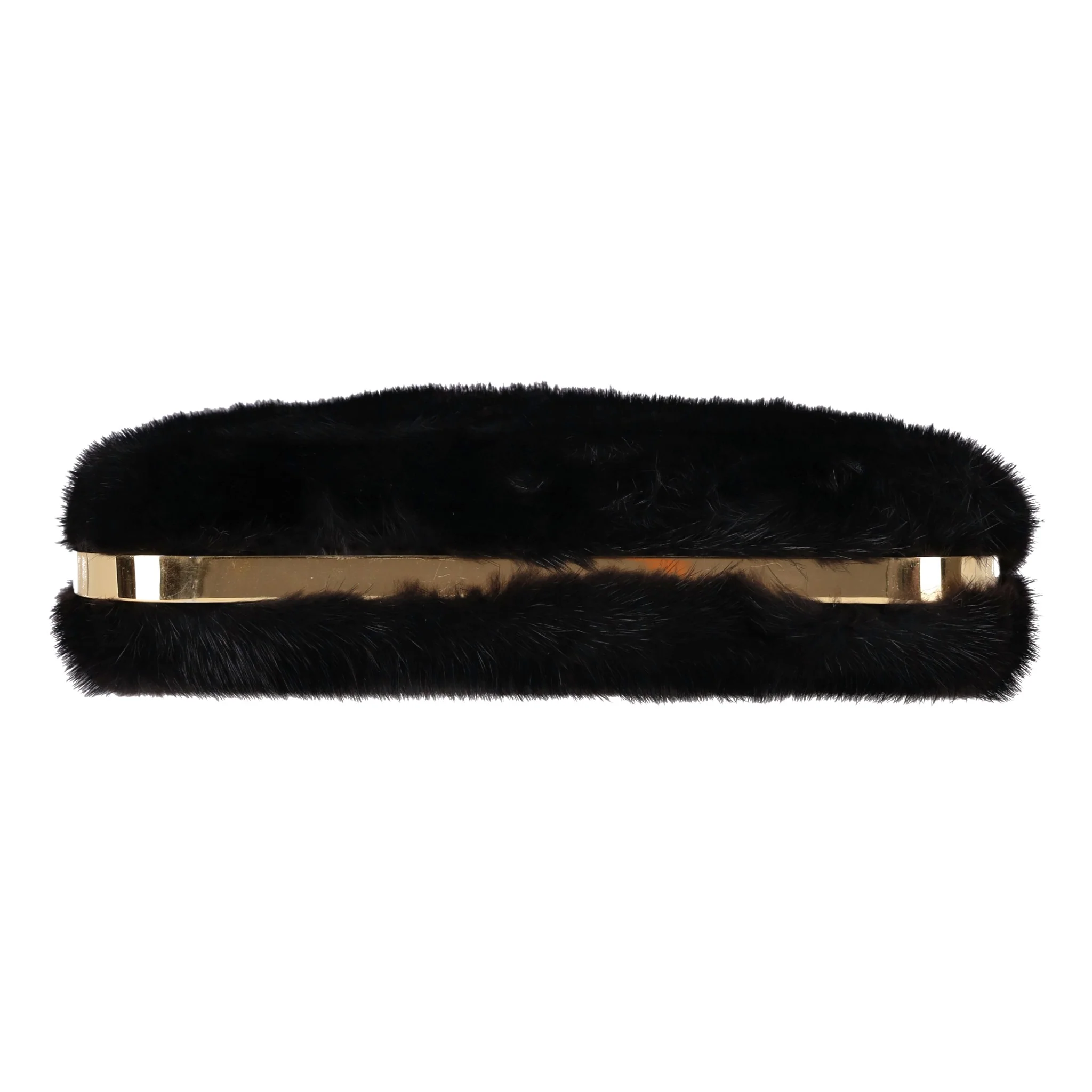 Tyler Ellis Mink Fur Clutch Bag With Leather & Chain Strap - Image 5