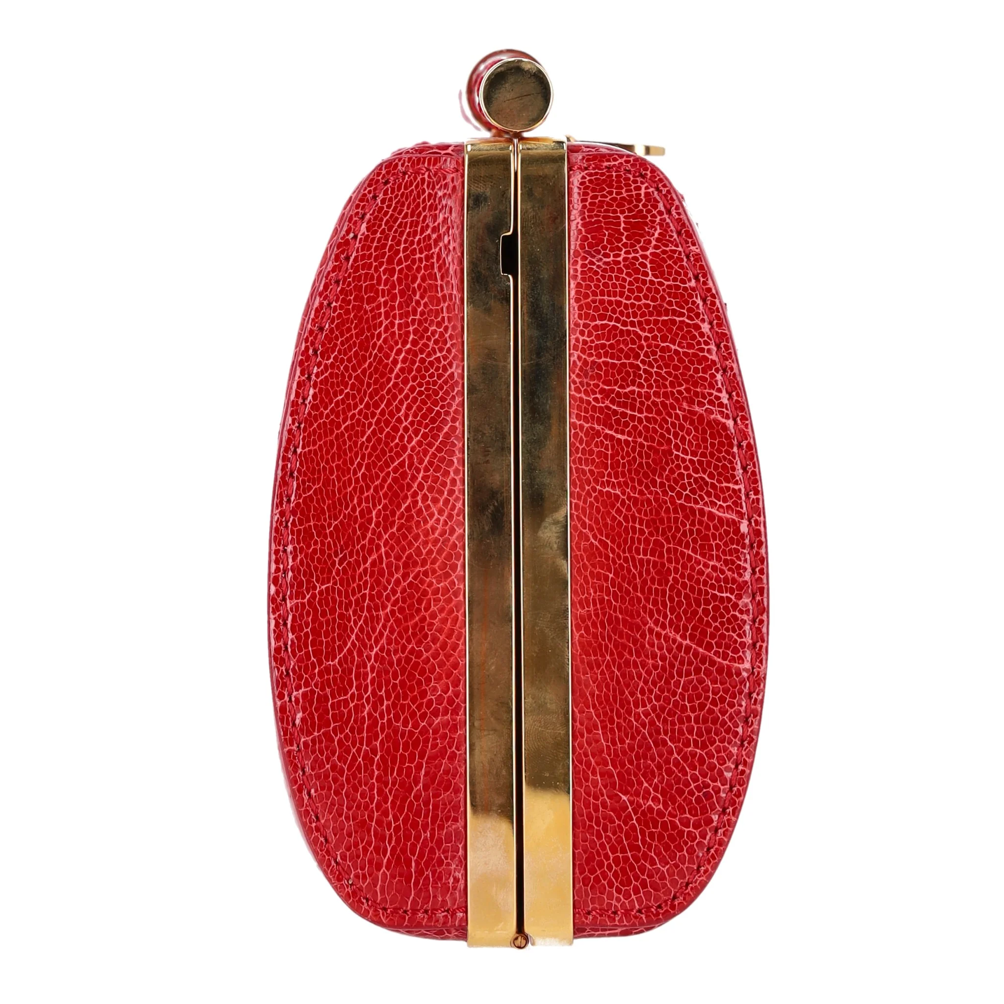 Tyler Ellis Ostrich Skin Clutch Bag With Chain Strap - Image 3