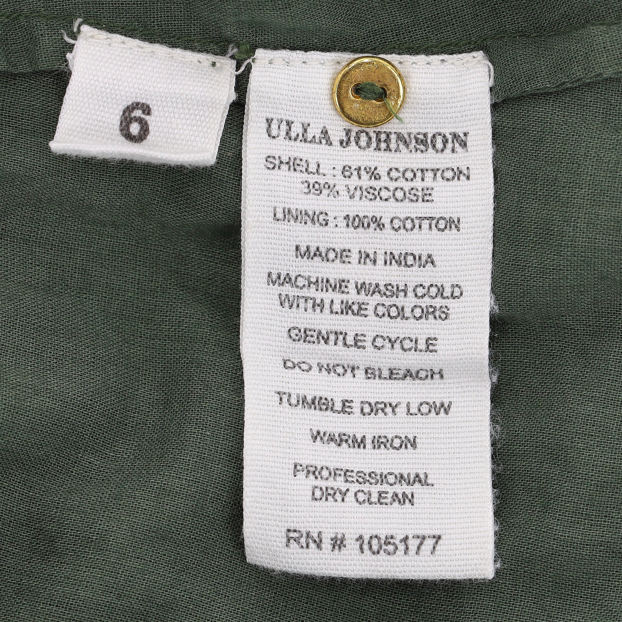 Ulla Johnson Broderie Anglaise Cotton Dress. Size 6US - Image 8