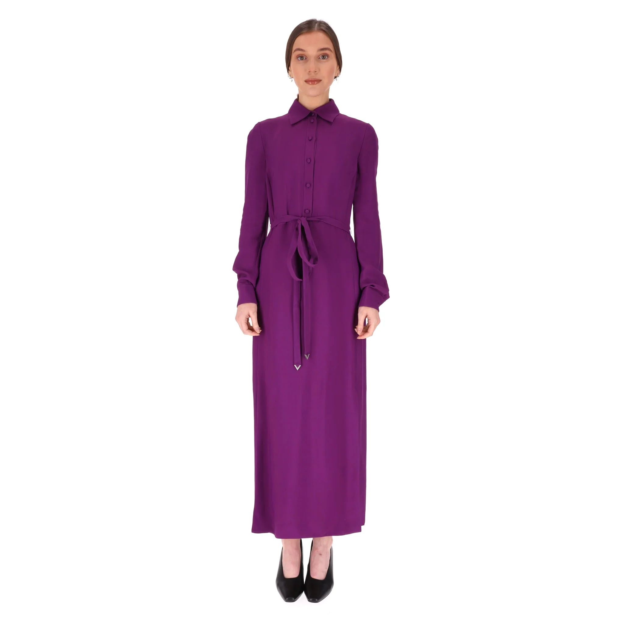 Valentino Belted Crepe Maxi Dress.Size 38IT - Image 2