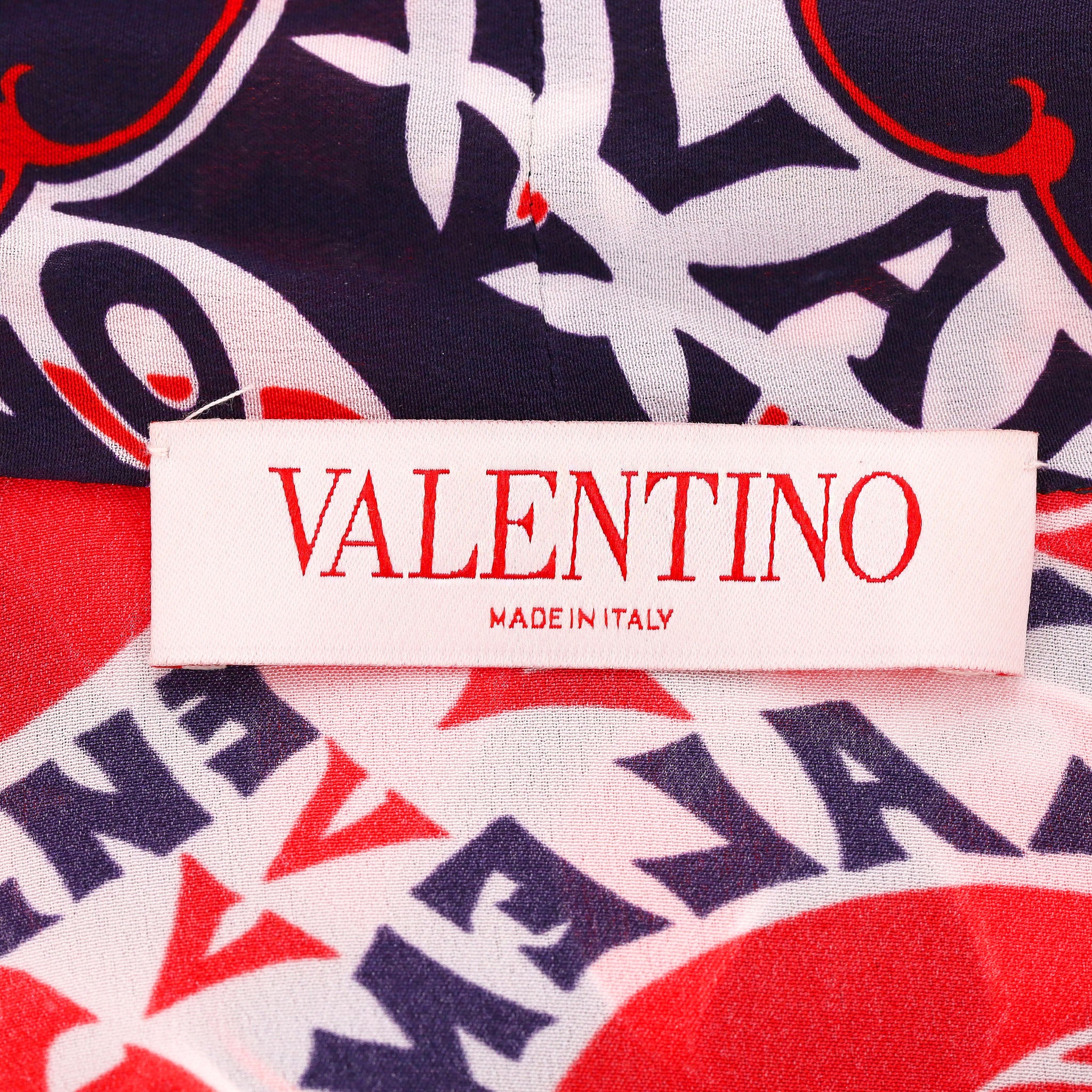 Valentino Silk Crepe Bandana Logo Print Tie Neck Top & Trouser Ensemble. Size 42IT - Image 6