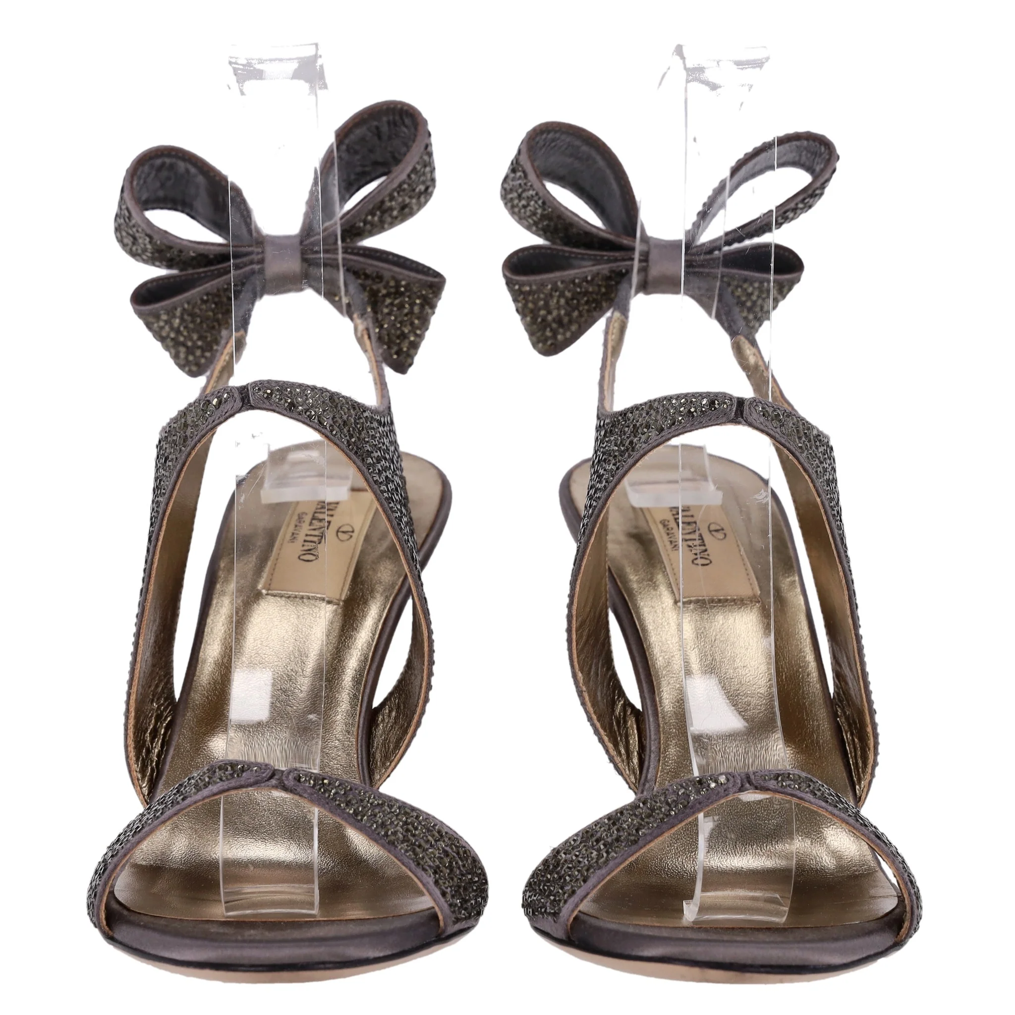 Valentino Bow Detail Crystal Sandals. Size 38 - Image 3