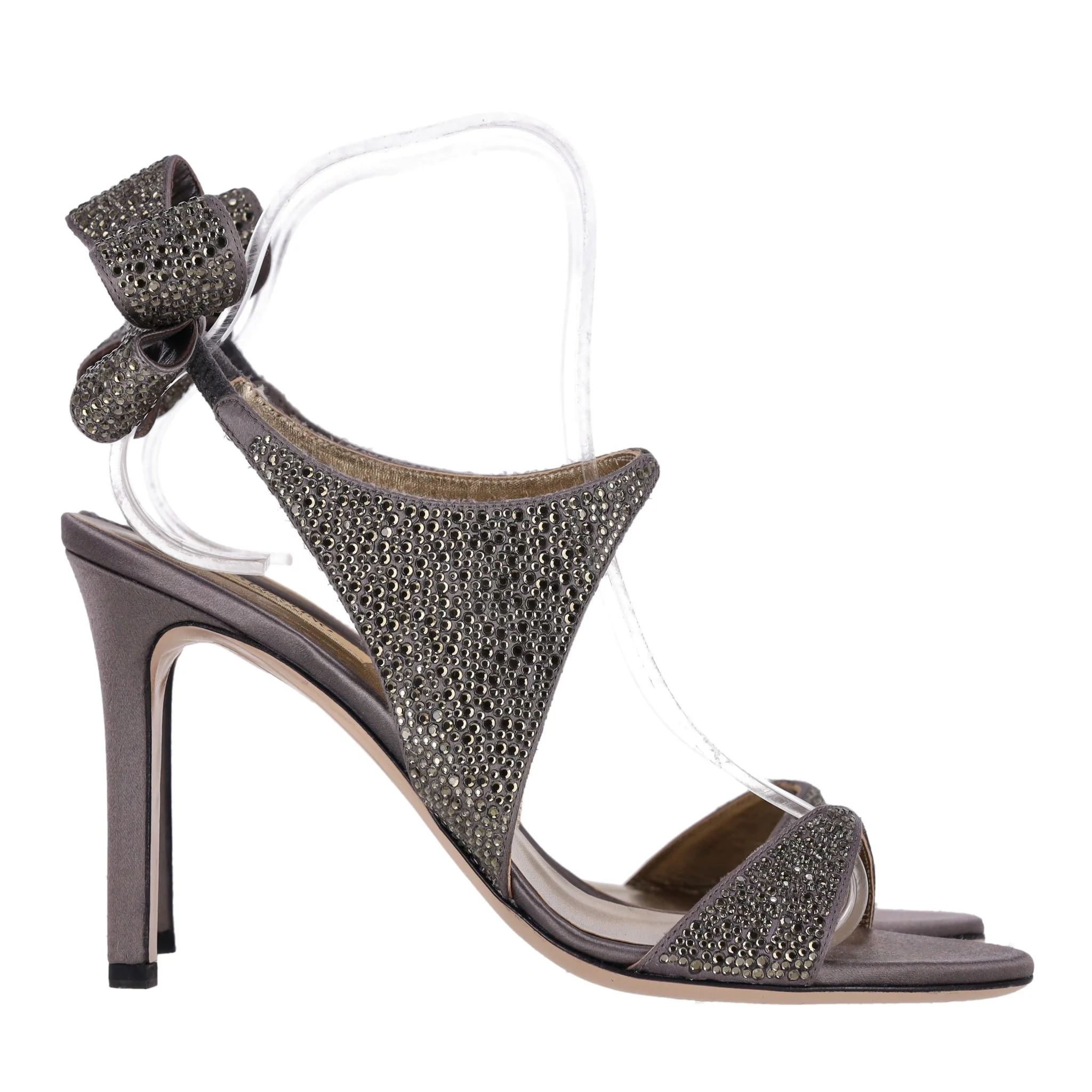 Valentino Bow Detail Crystal Sandals. Size 38 - Image 4