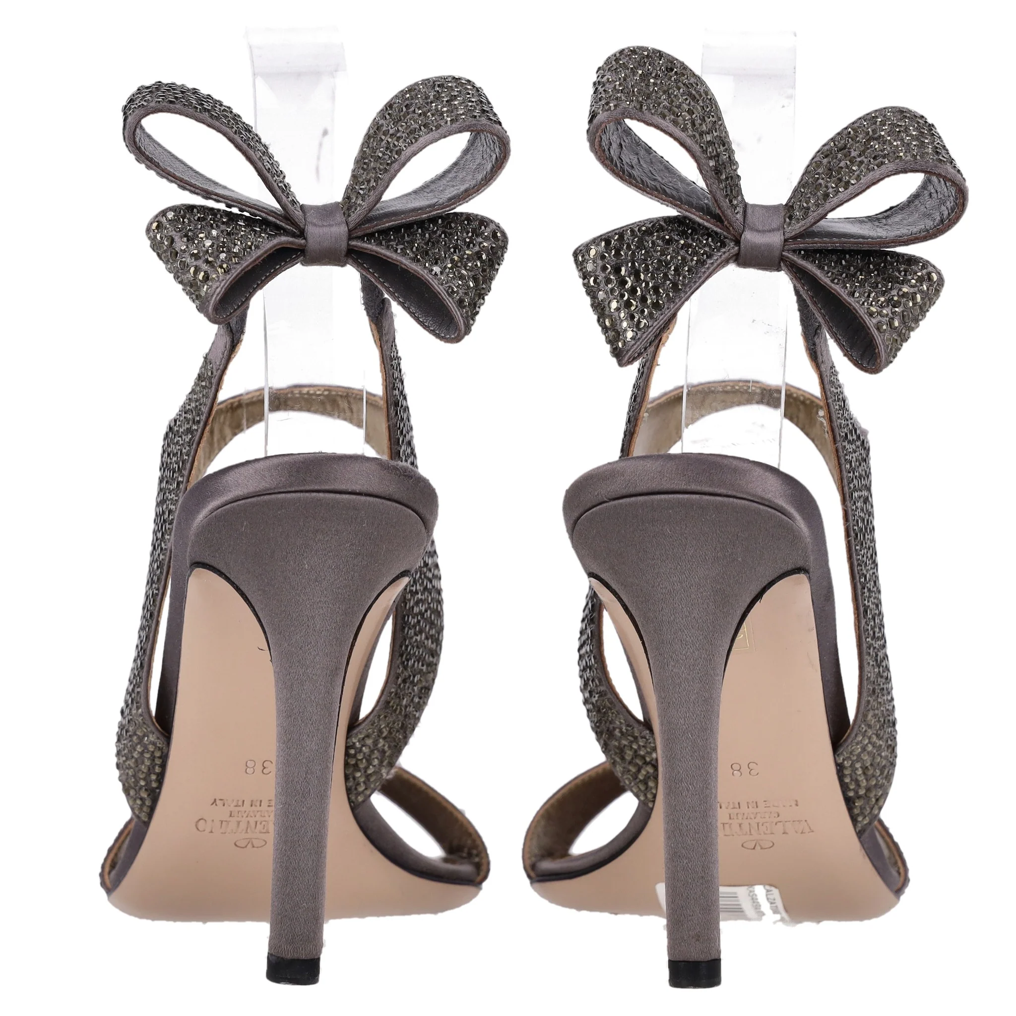 Valentino Bow Detail Crystal Sandals. Size 38 - Image 5