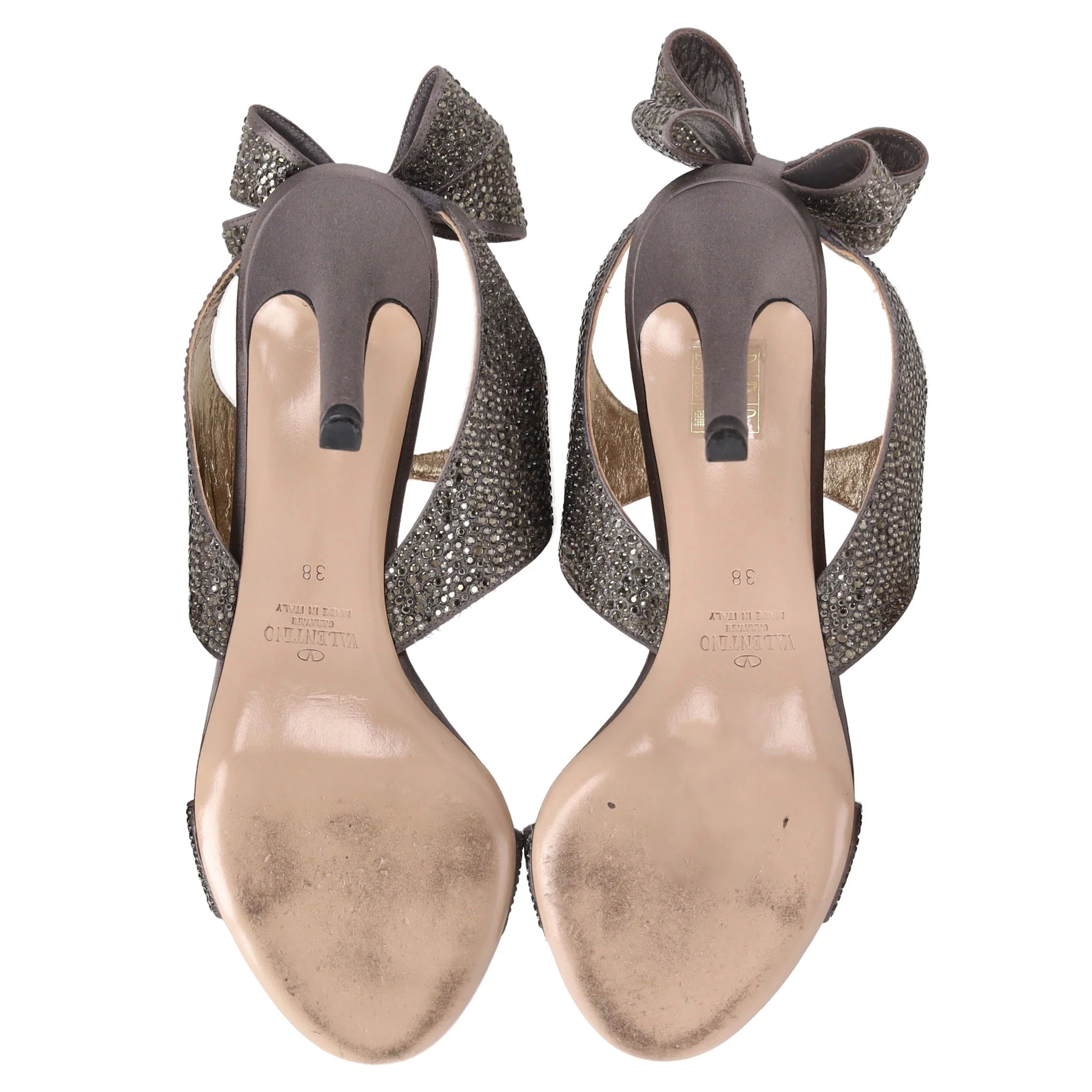 Valentino Bow Detail Crystal Sandals. Size 38 - Image 6