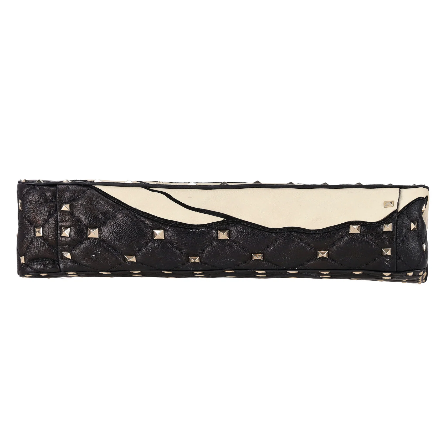 Valentino Garavani Rockstud Leather & Snakeskin Trimmed Floral Applique Bag - Image 5