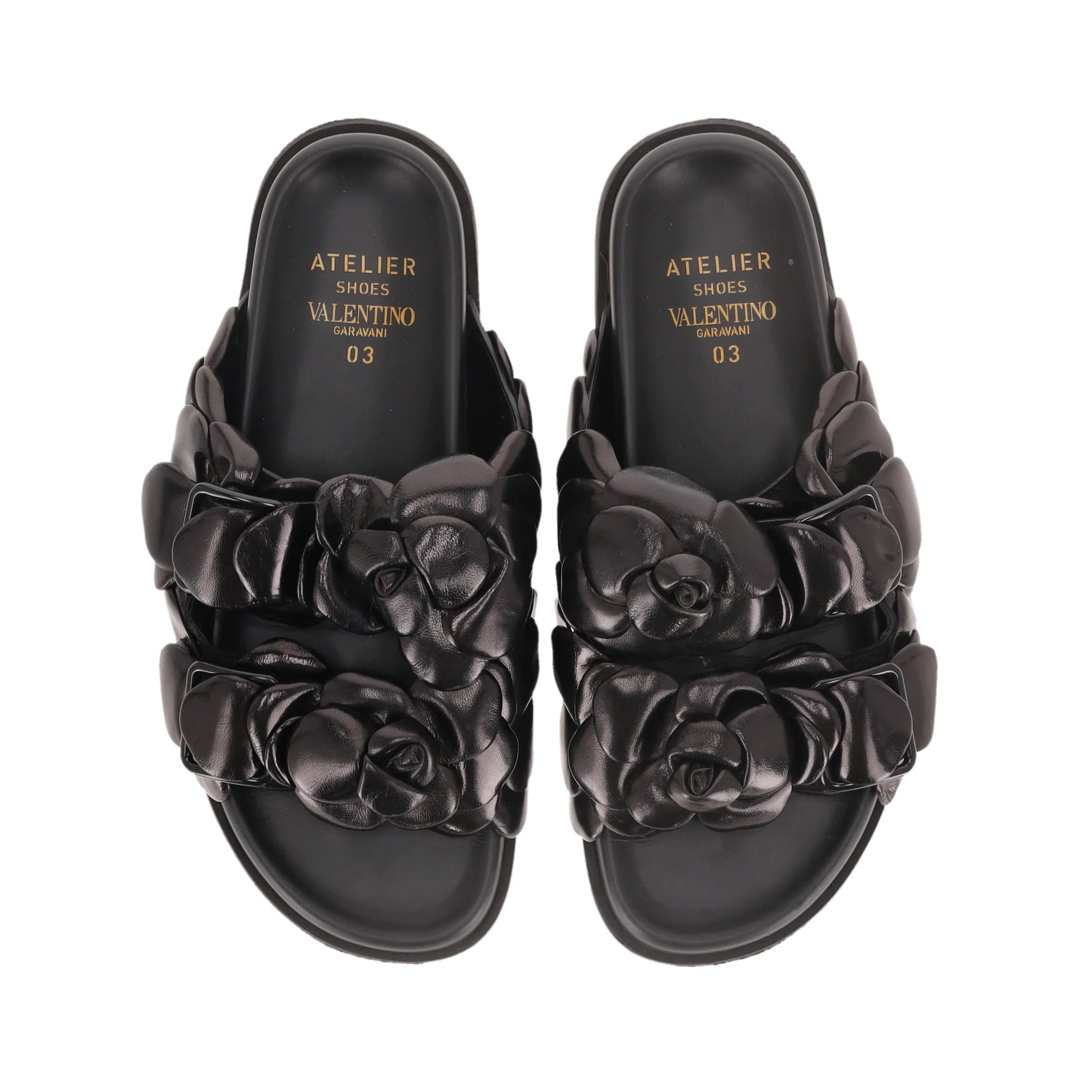 Valentino Garavani Rose Edition Leather Mule Sandals. Size 39