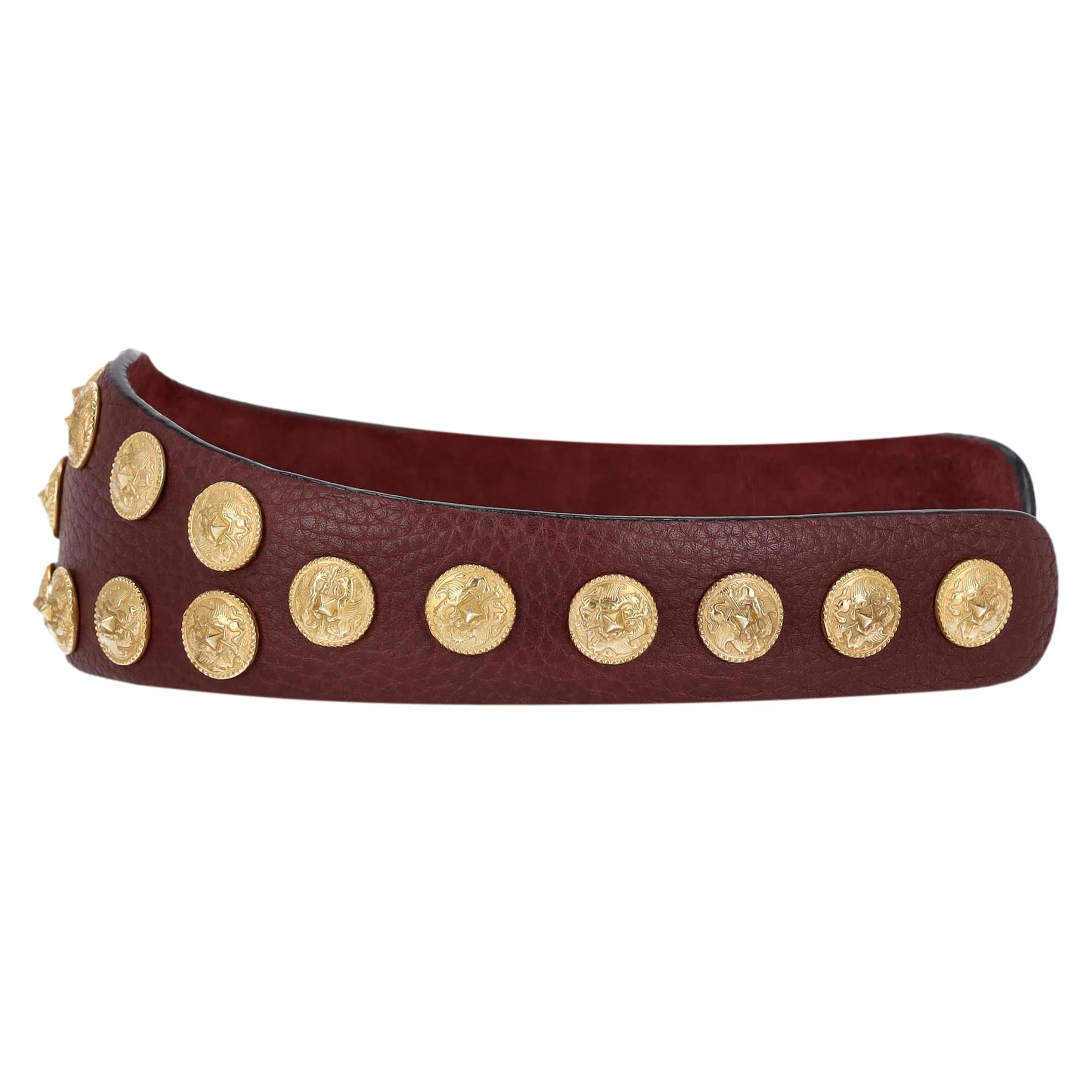 Valentino Leather Headband With Gryphon Stud Medallions - Image 5