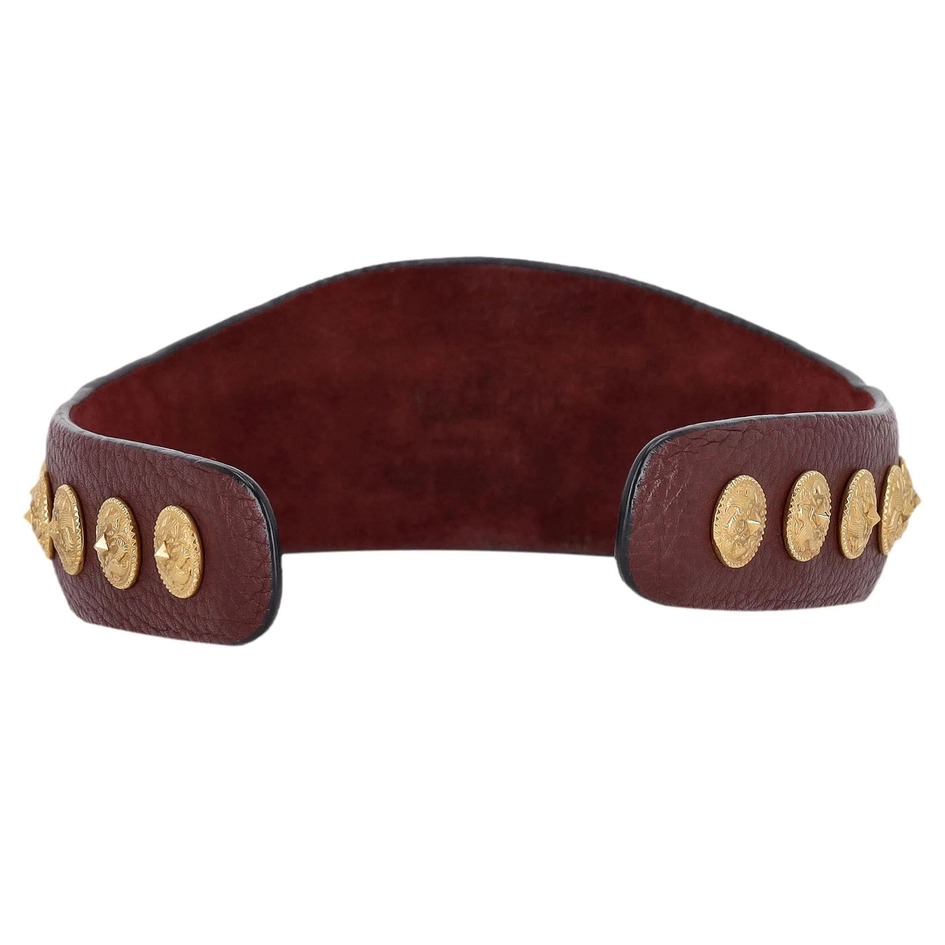 Valentino Leather Headband With Gryphon Stud Medallions - Image 6