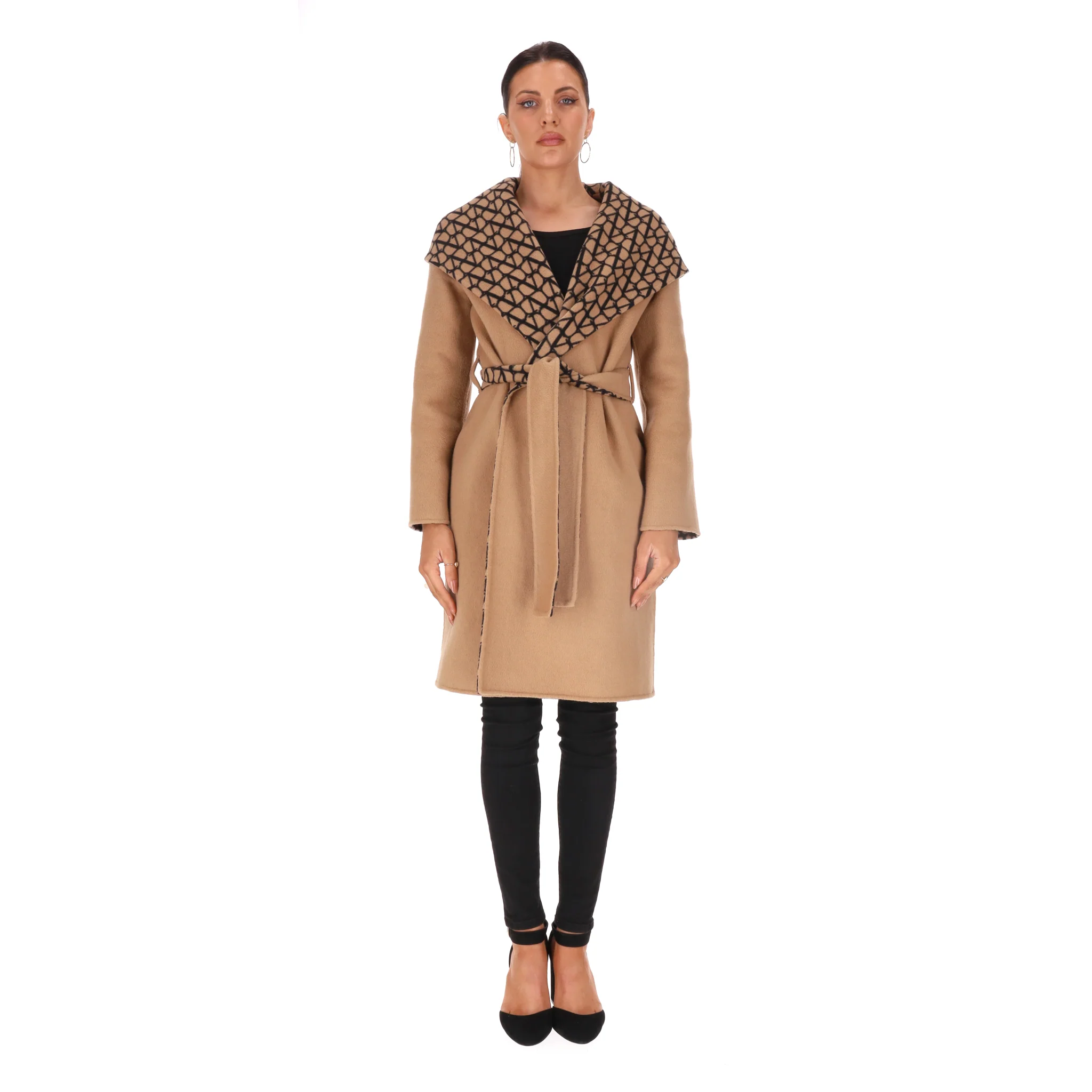 Valentino Monogram Print Virgin Wool Reversible Coat. Size 38IT - Image 3
