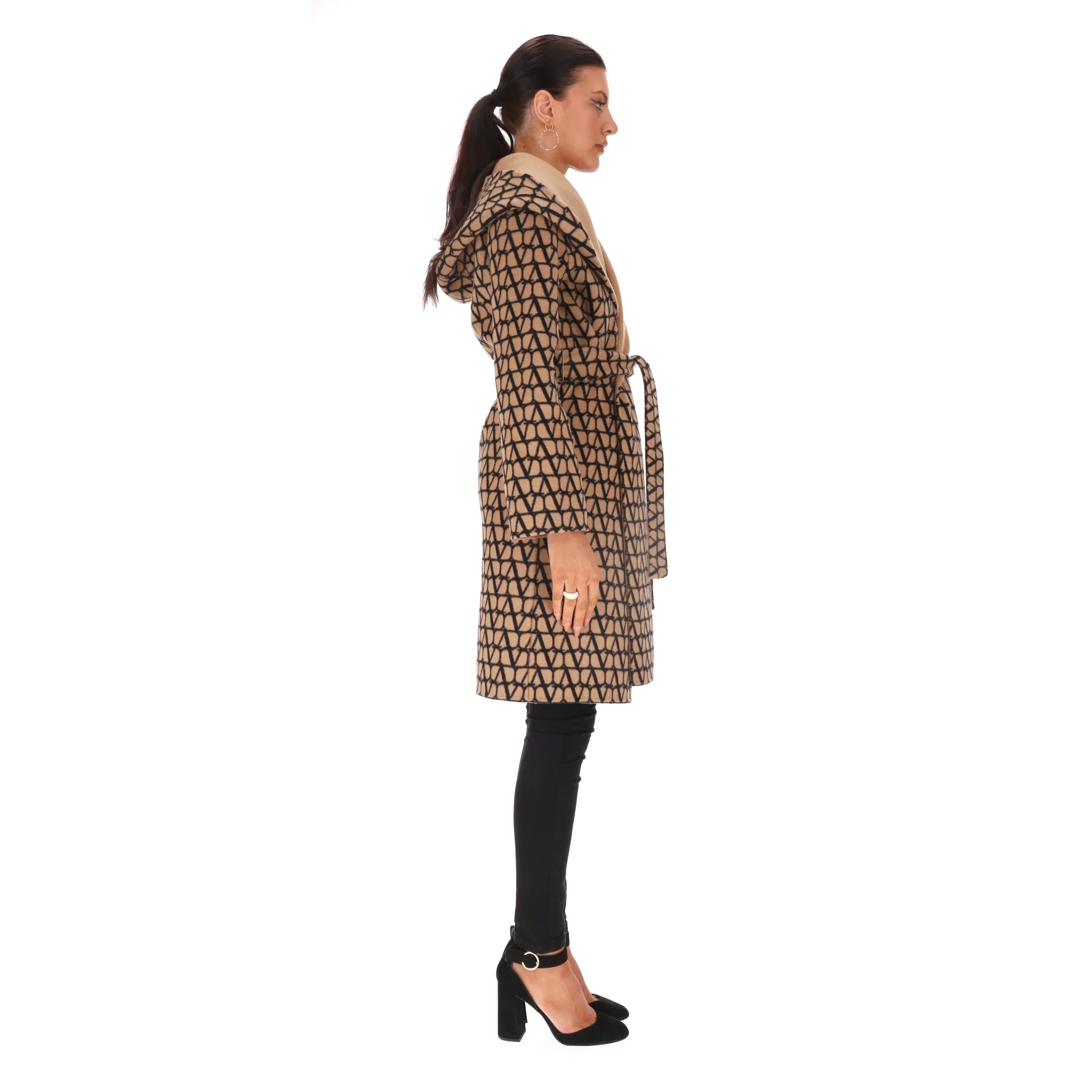 Valentino Monogram Print Virgin Wool Reversible Coat. Size 38IT - Image 5
