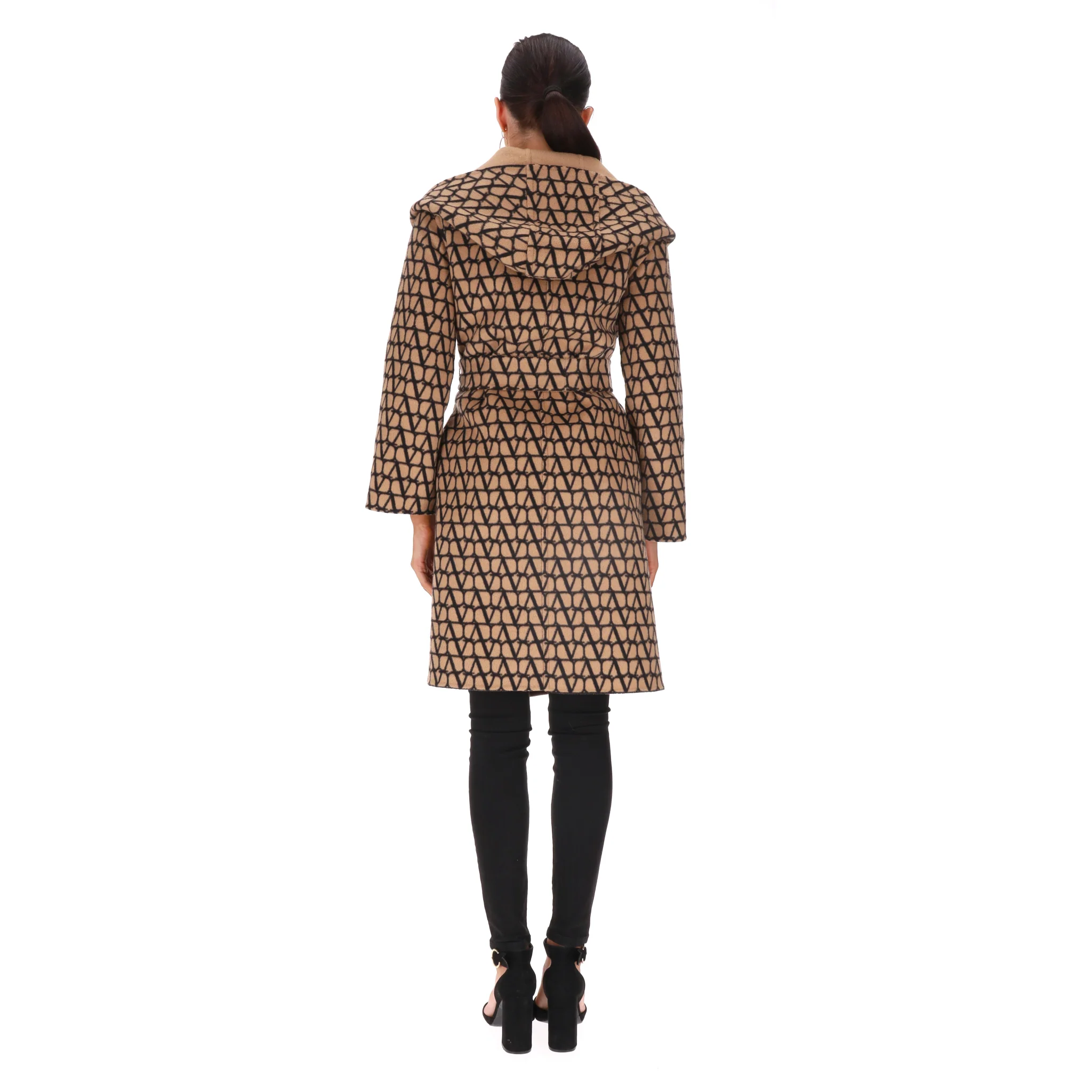 Valentino Monogram Print Virgin Wool Reversible Coat. Size 38IT - Image 6