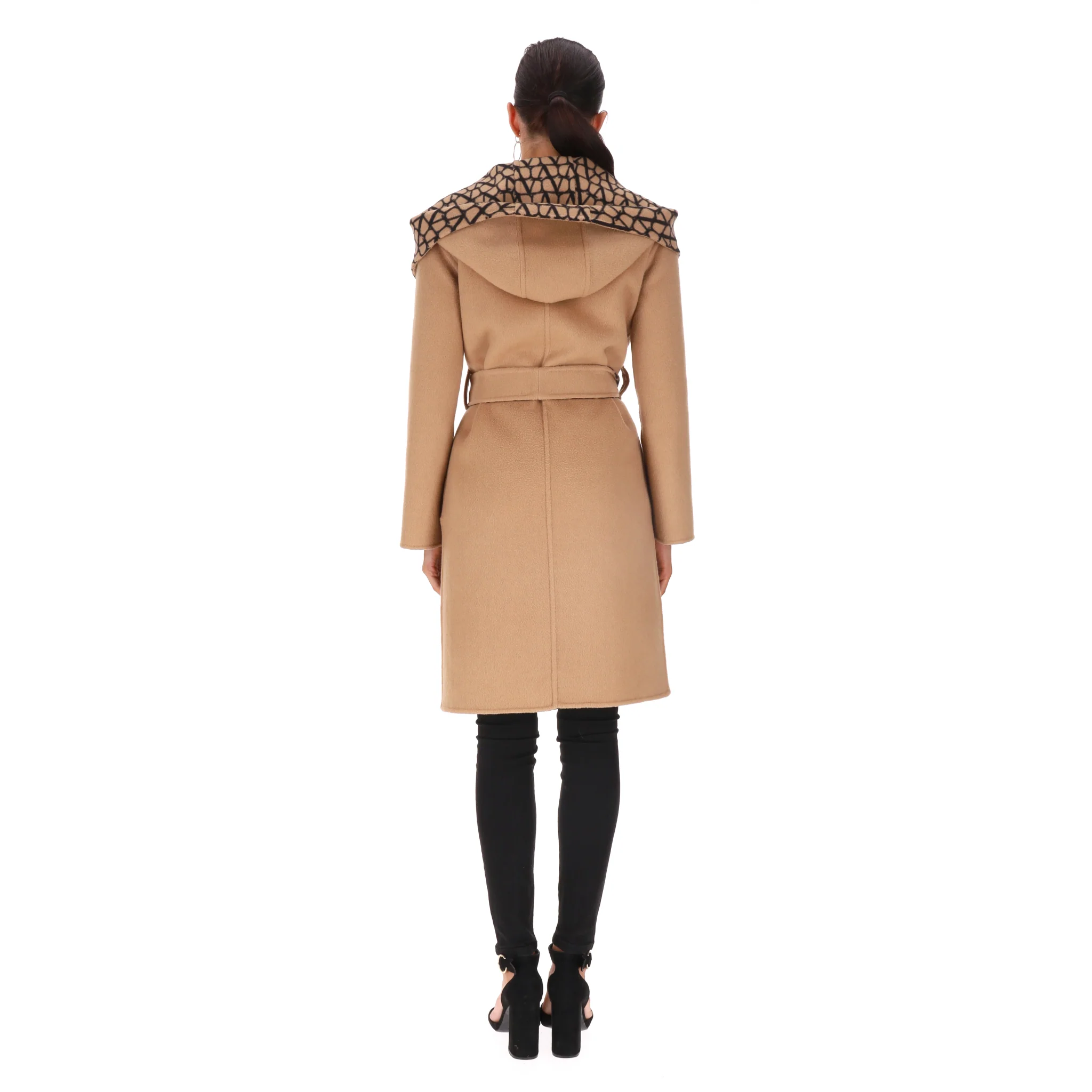 Valentino Monogram Print Virgin Wool Reversible Coat. Size 38IT - Image 7