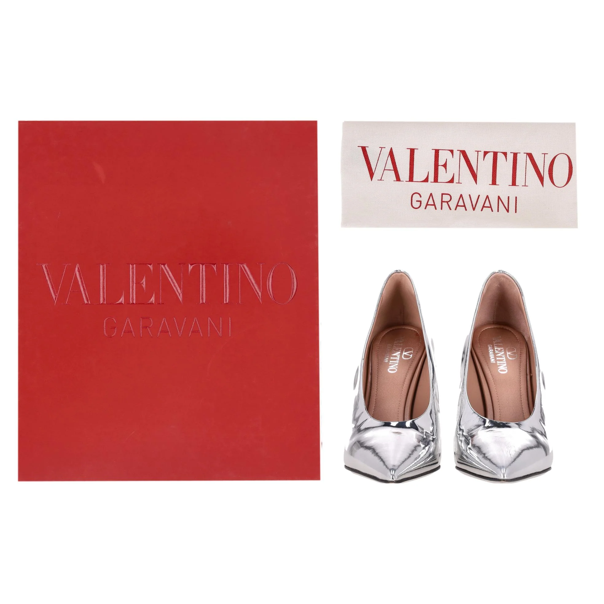 Valentino Nite-Out Mirrored Leather Pumps. Size 35 - Image 2