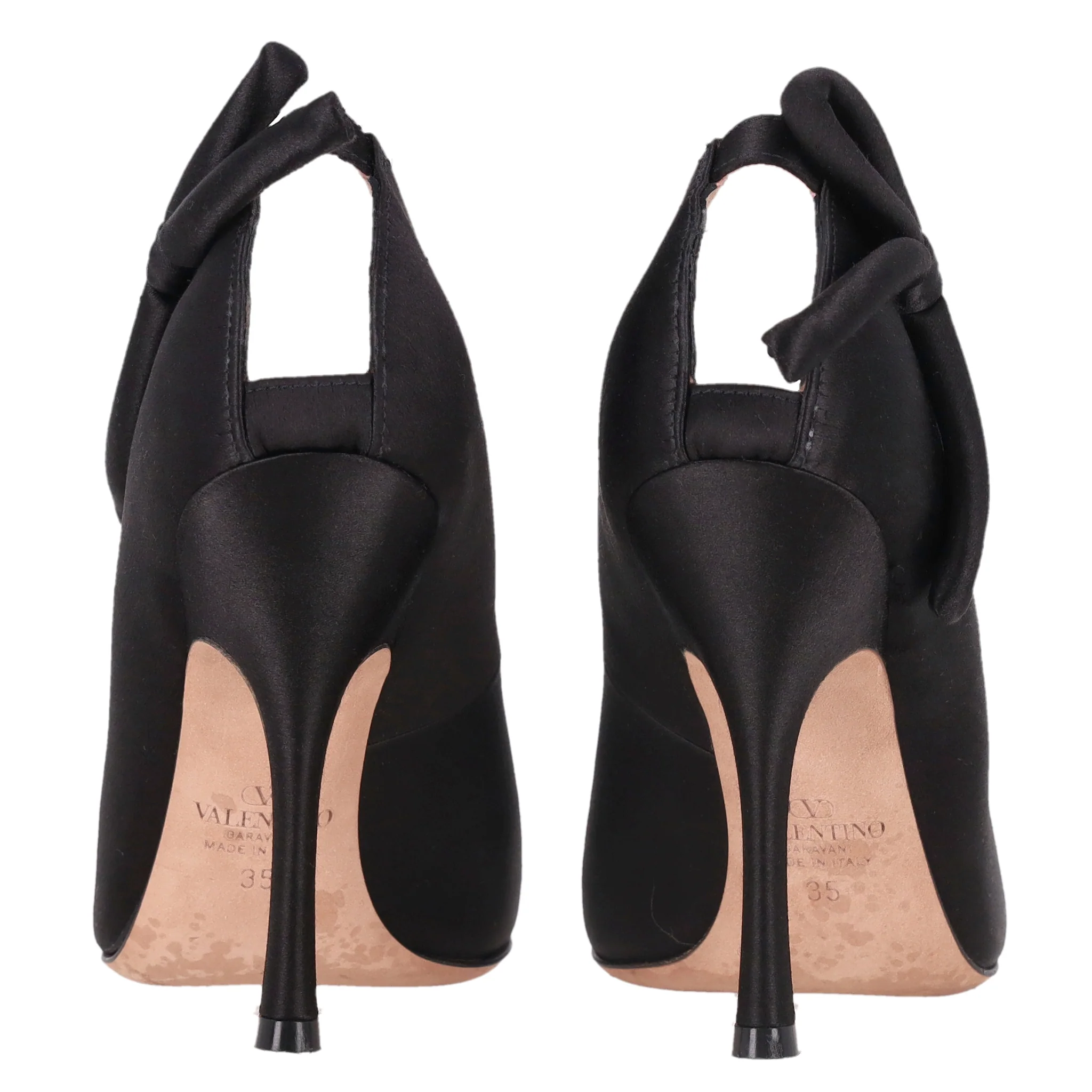 Valentino Nite-Out Bow Embellished Satin Pumps. Size 35 - Image 5
