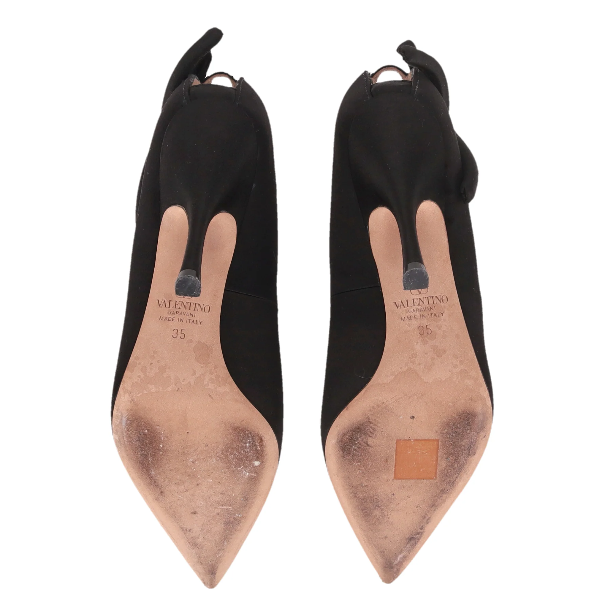 Valentino Nite-Out Bow Embellished Satin Pumps. Size 35 - Image 6