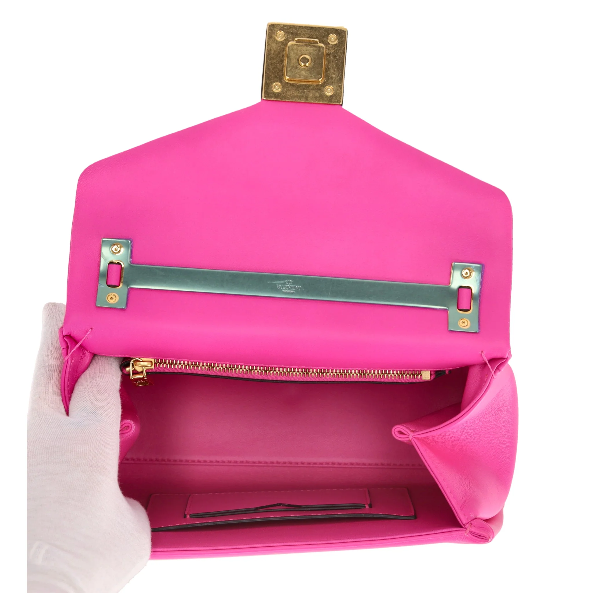 Valentino One Stud Small Leather Top Handle/Crossbody Bag - Image 6