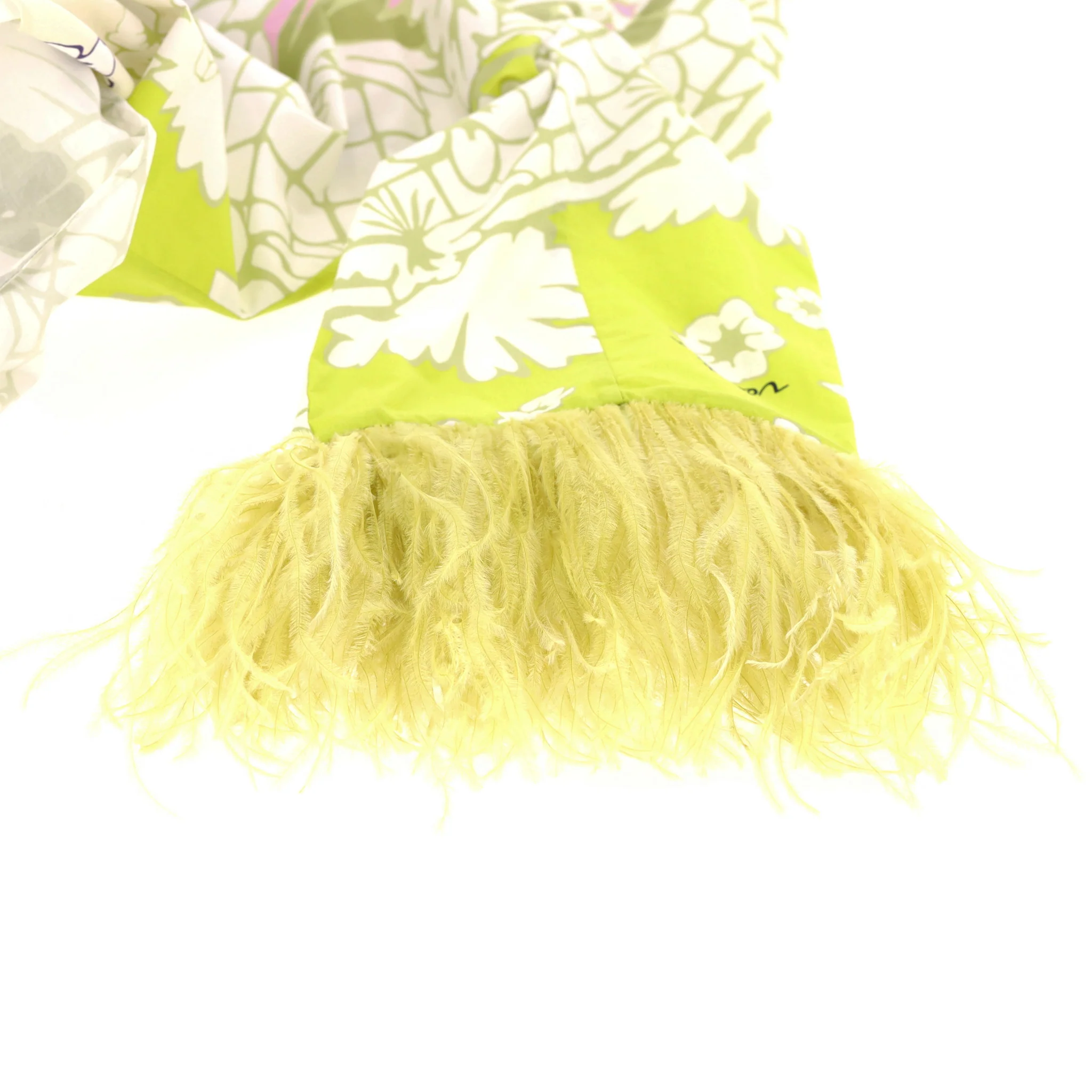 Valentino Printed Cotton Top With Feather Trimmed Sleeves. Size 38IT - Image 5