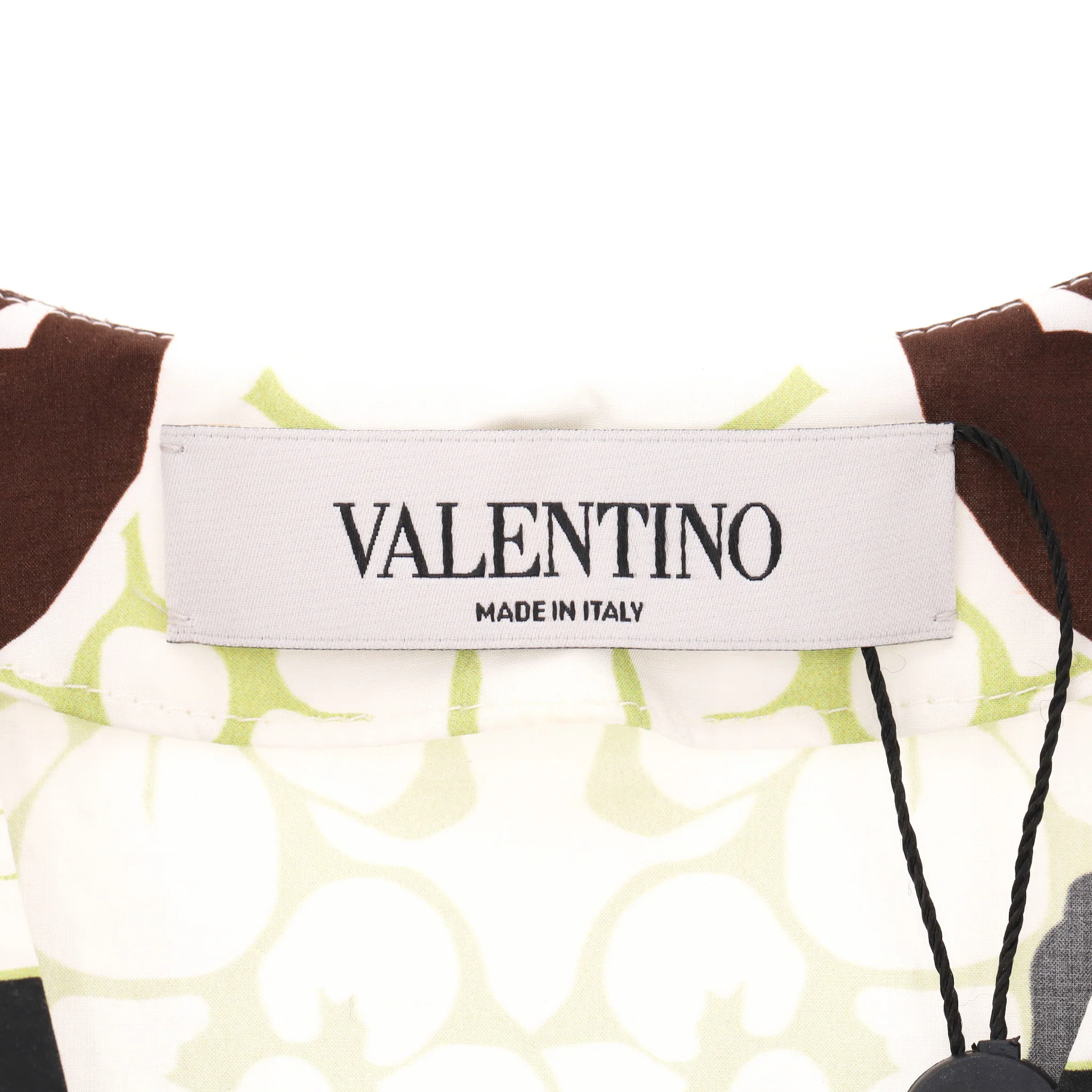 Valentino Printed Cotton Top With Feather Trimmed Sleeves. Size 38IT - Image 6