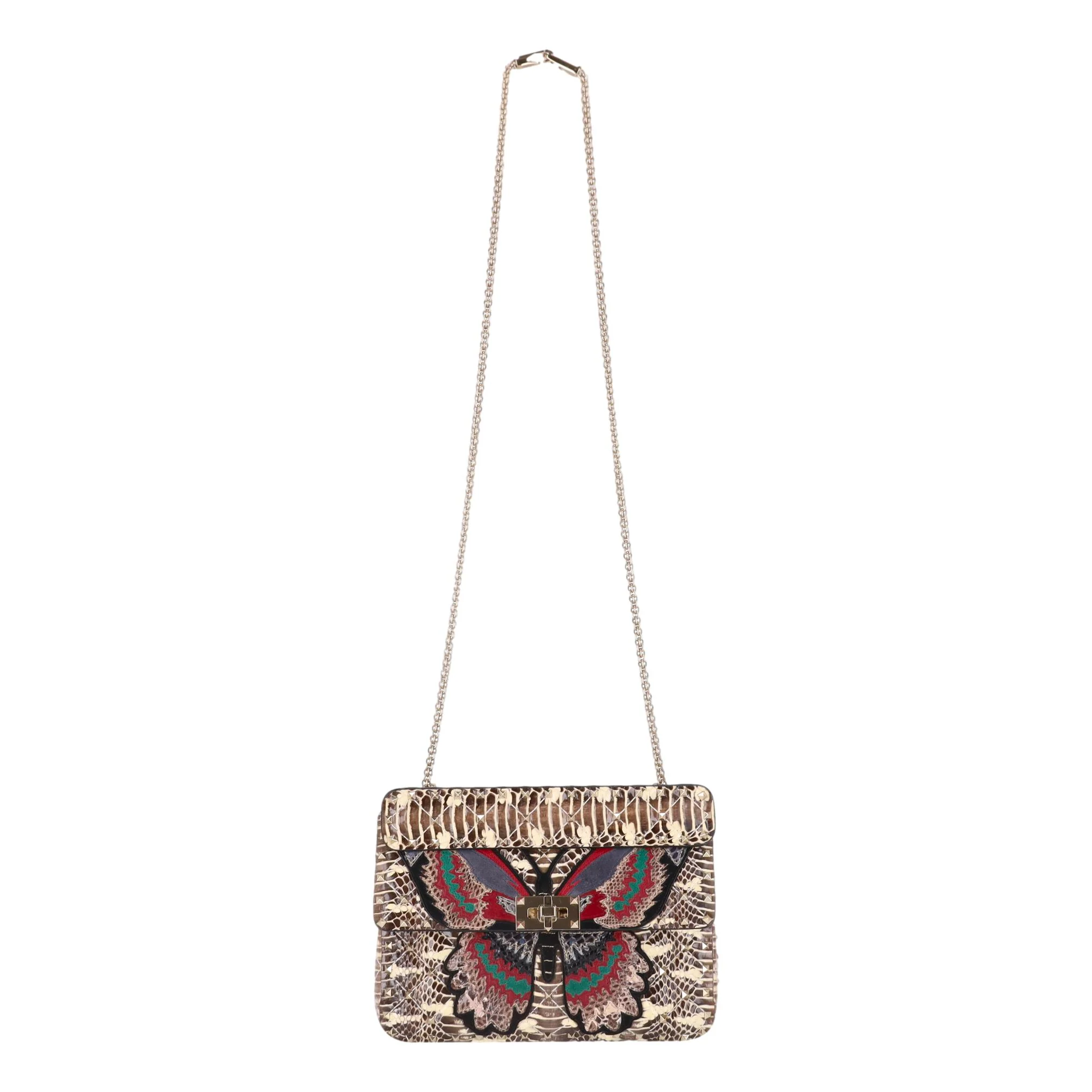 Valentino Rockstud Butterfly Water Snakeskin Crossbody Bag - Image 2