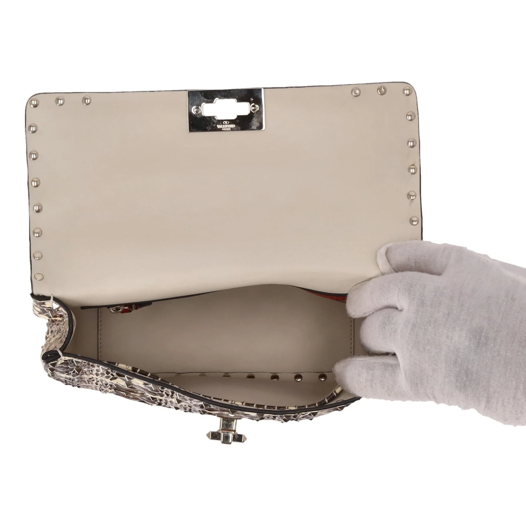 Valentino Rockstud Butterfly Water Snakeskin Crossbody Bag - Image 7