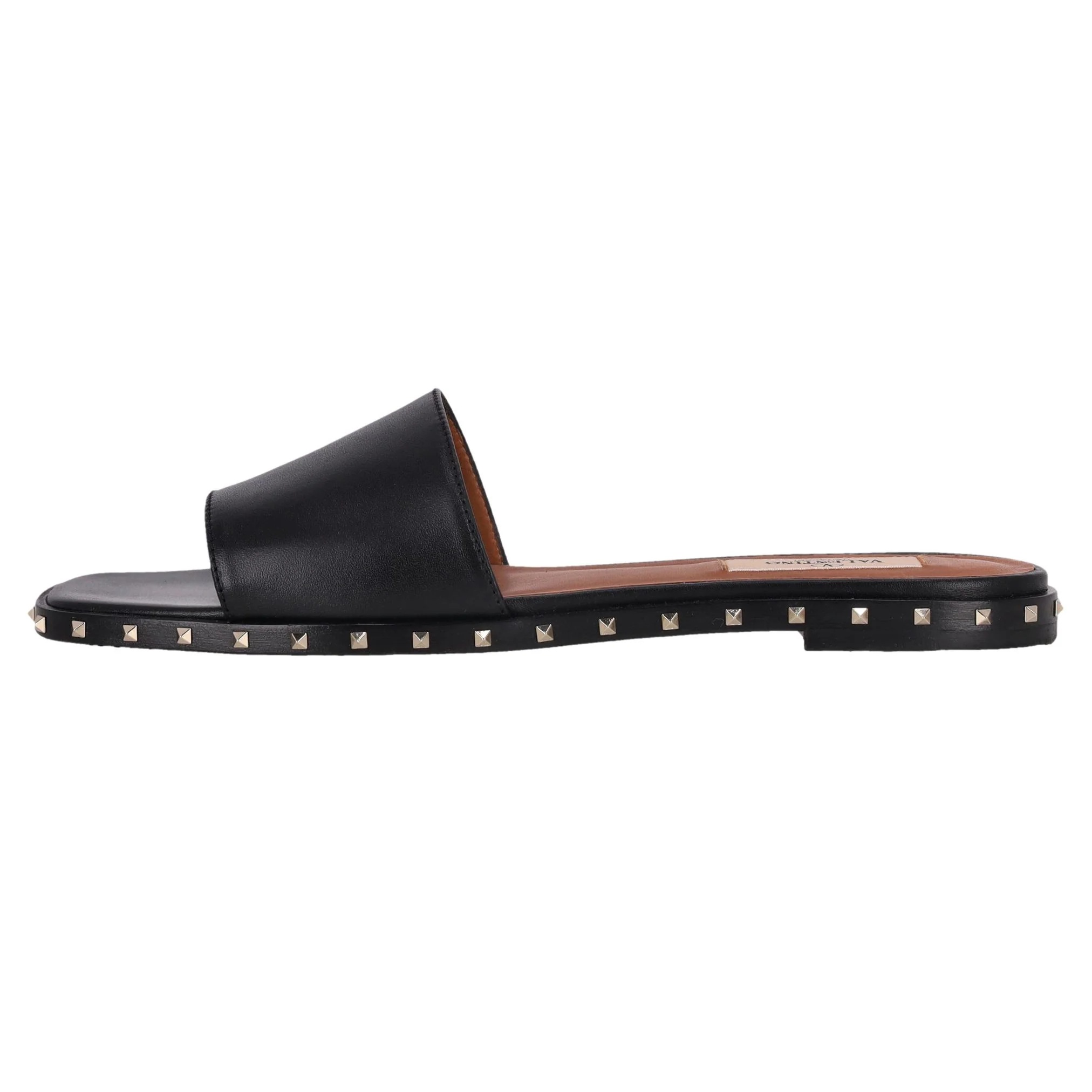 Valentino Rockstud Leather Slide Sandals. Size 37.5 - Image 3
