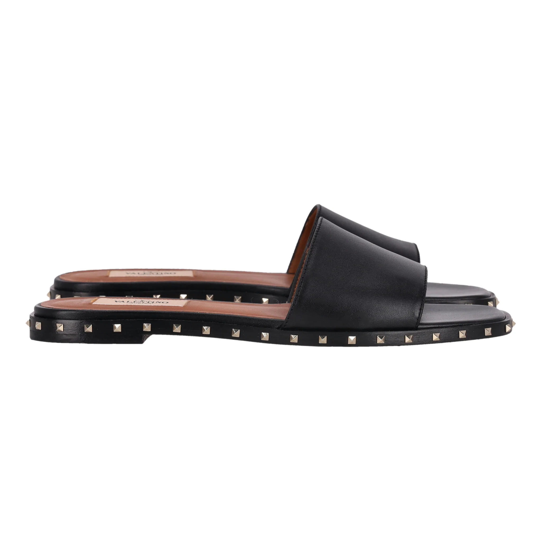 Valentino Rockstud Leather Slide Sandals. Size 37.5 - Image 5