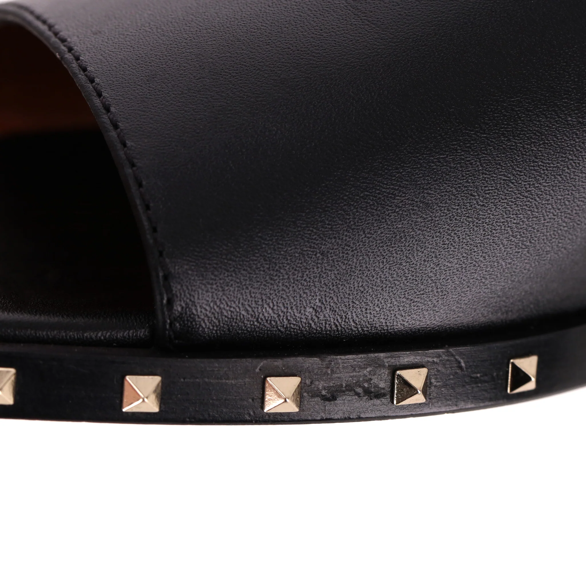 Valentino Rockstud Leather Slide Sandals. Size 37.5 - Image 8