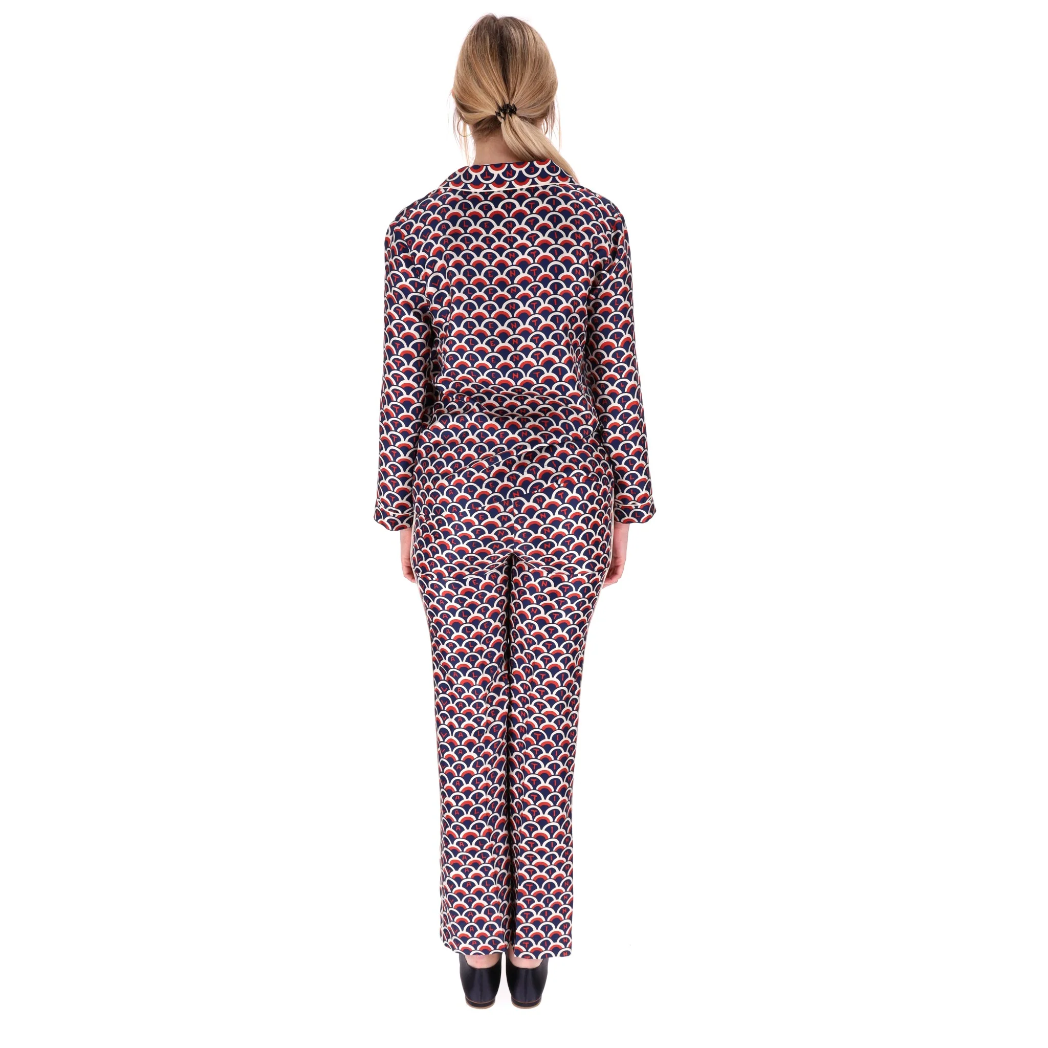 Valentino Silk Motif Printed Matching Shirt & Trousers. Size 38IT - Image 4