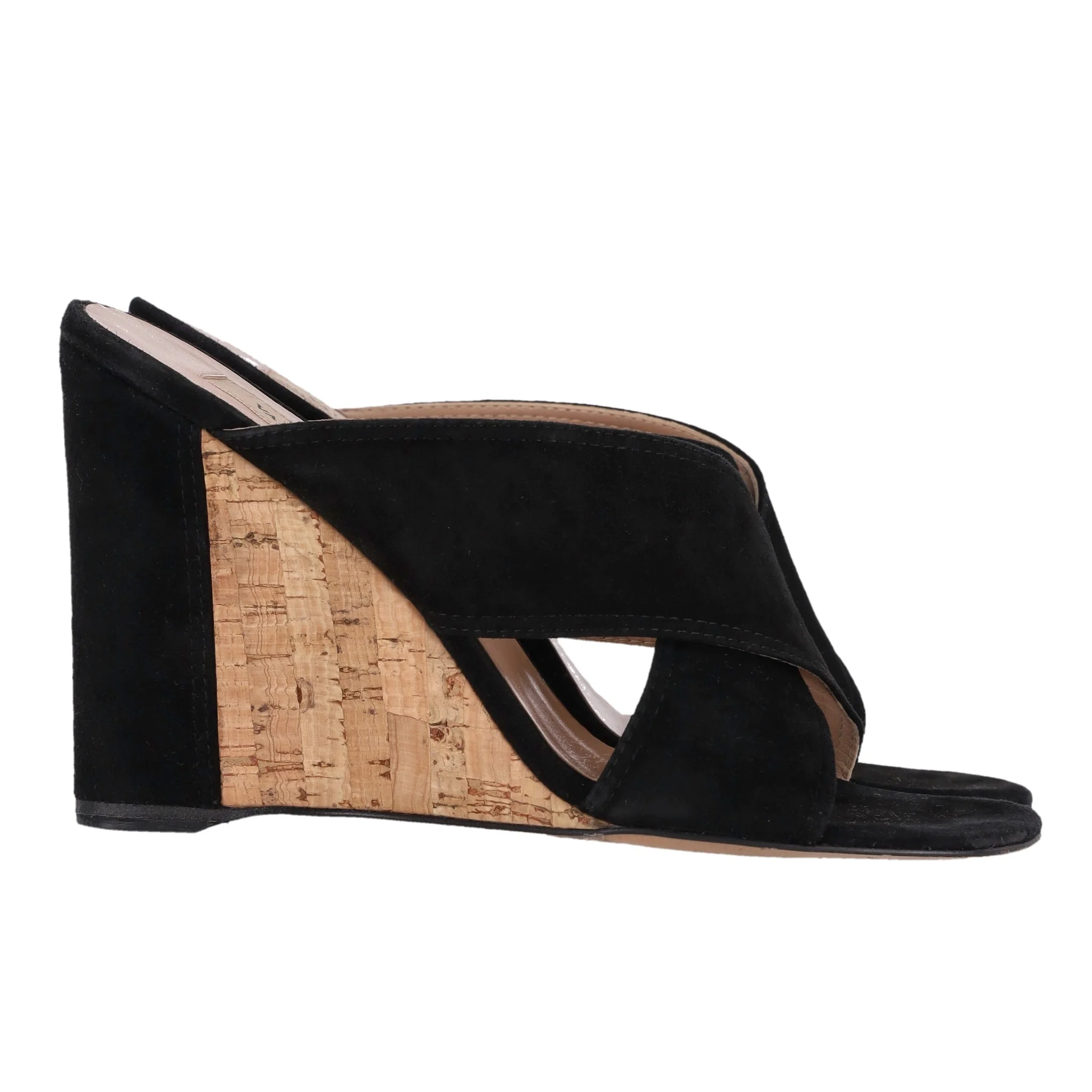 Valentino Suede Wedge Mule Sandals. Size 36 - Image 4