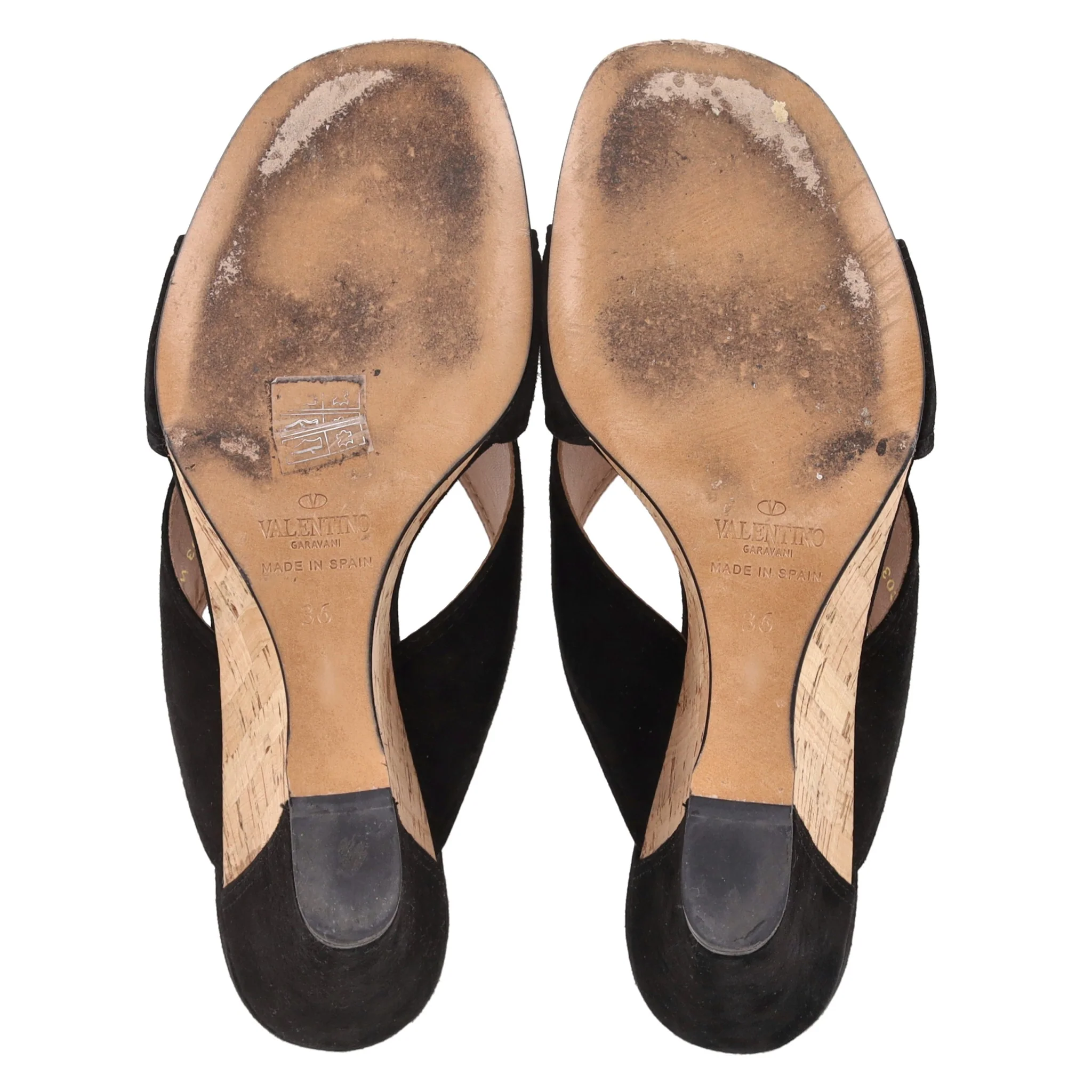 Valentino Suede Wedge Mule Sandals. Size 36 - Image 6