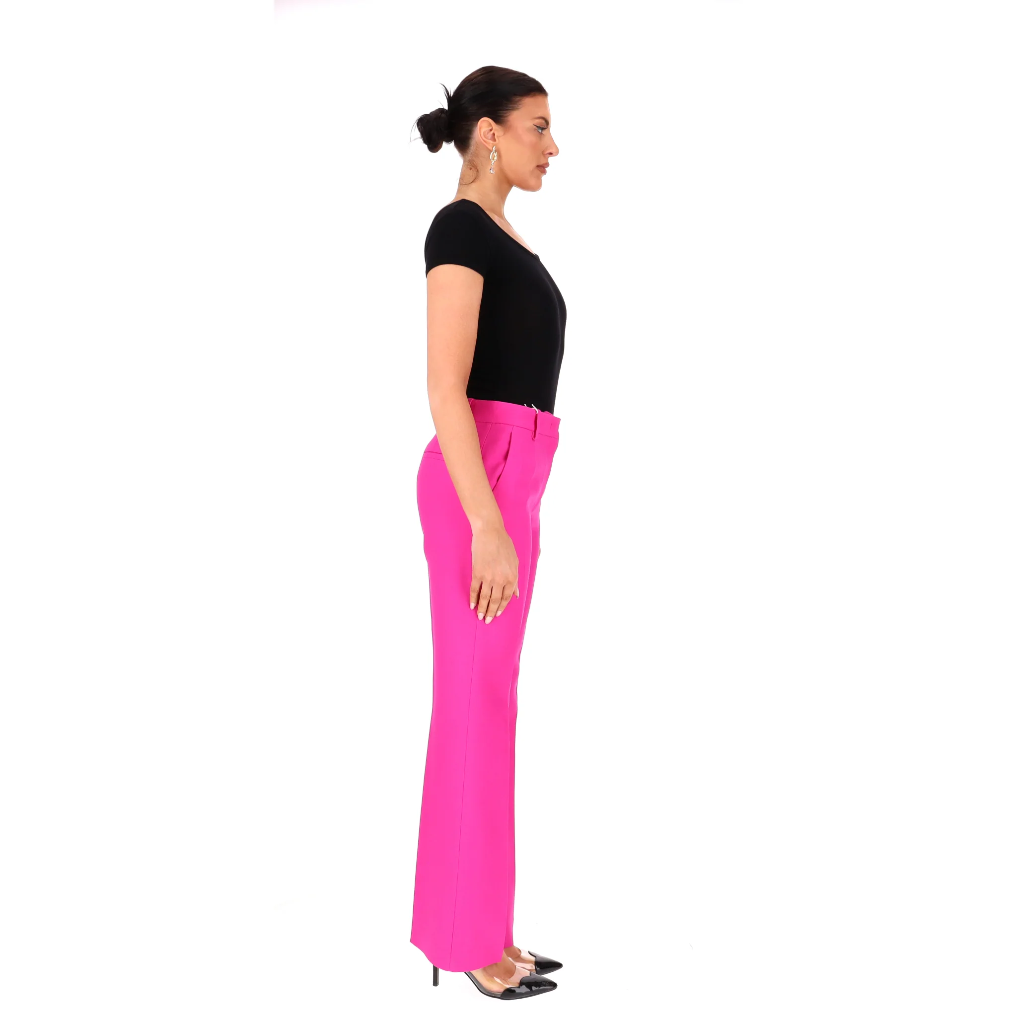 Valentino Tailored Straight-Leg Virgin Wool & Silk Blend Trousers. Size 38IT - Image 3