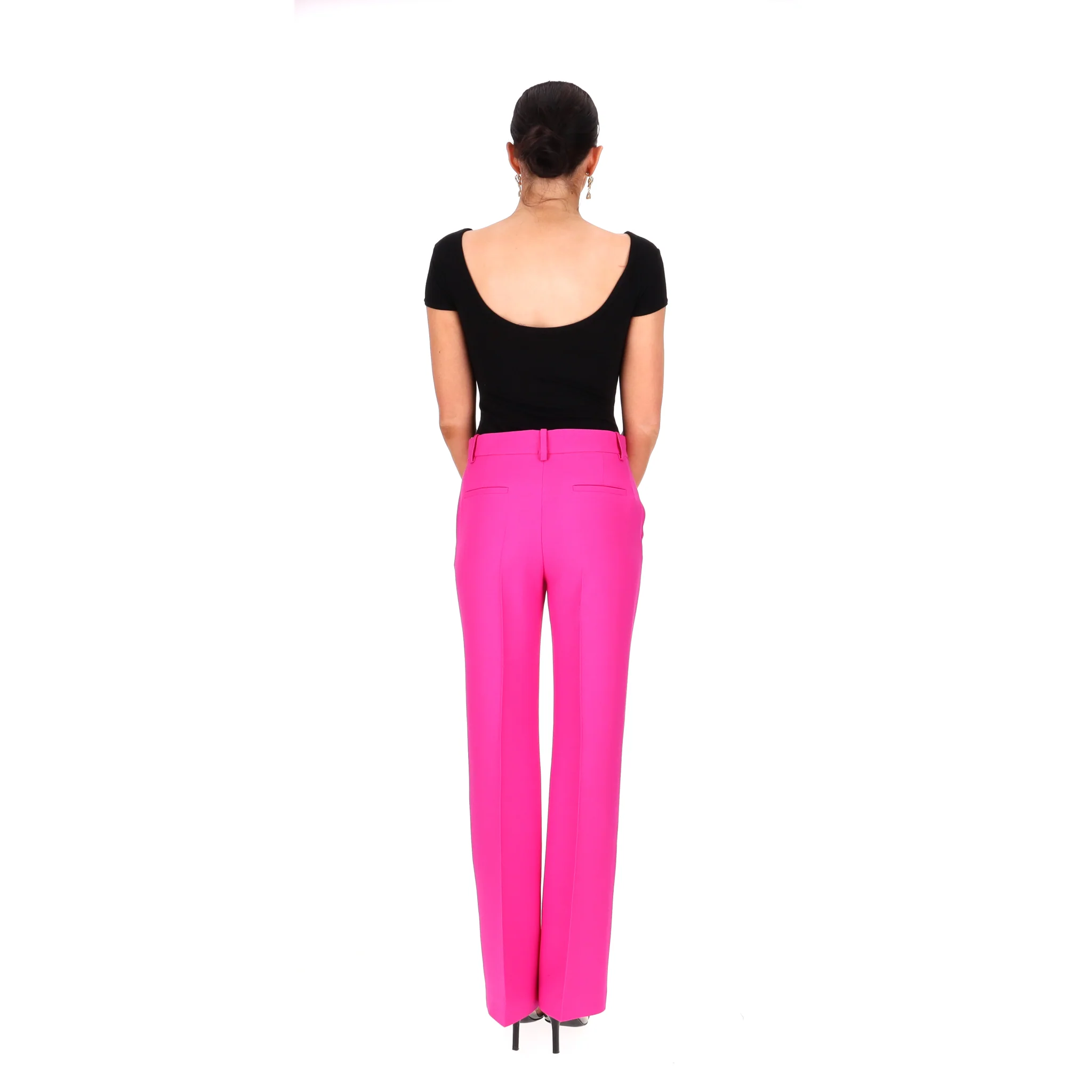 Valentino Tailored Straight-Leg Virgin Wool & Silk Blend Trousers. Size 38IT - Image 4