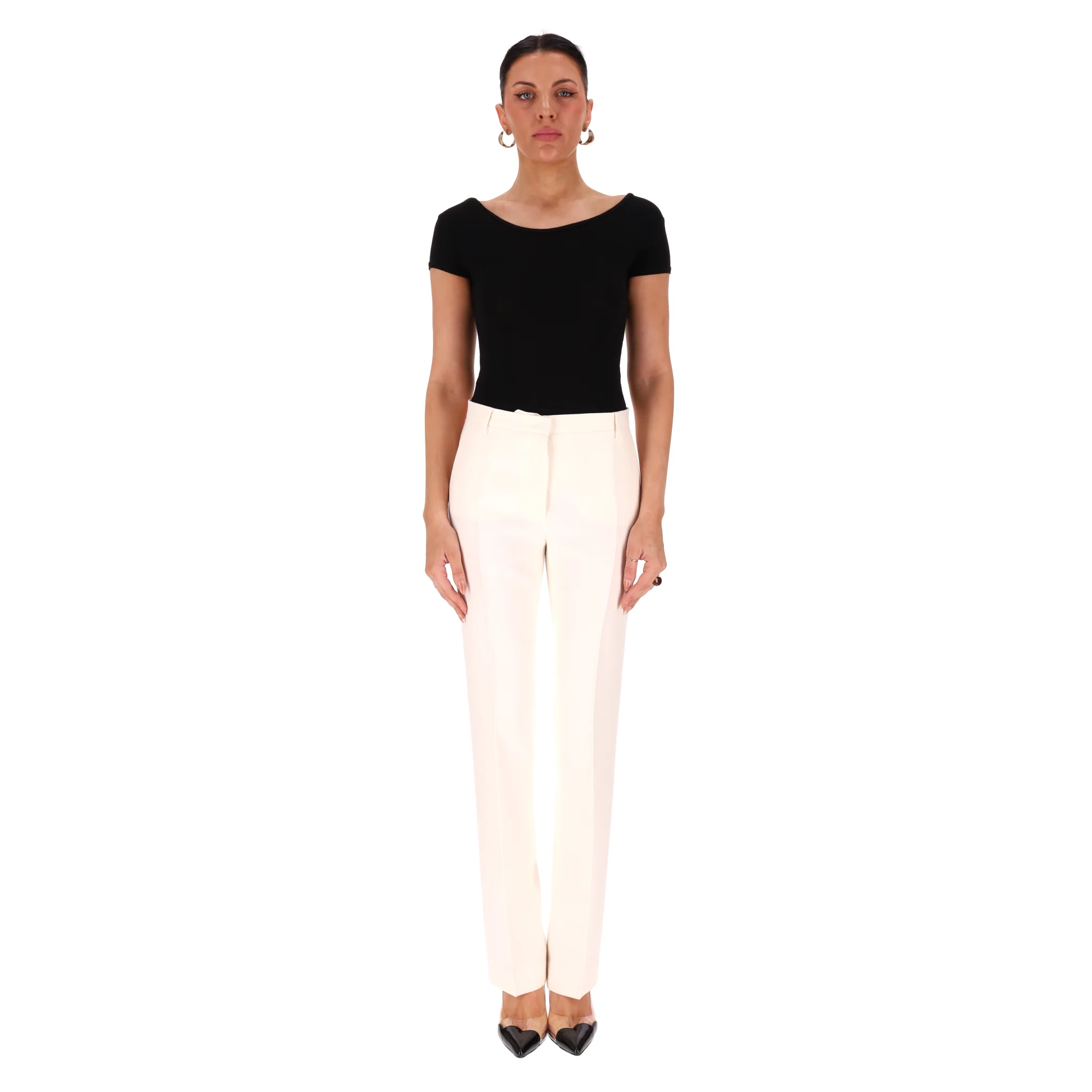 Valentino Wool & Silk Blend Straight-Leg Trousers. Size 40IT - Image 2