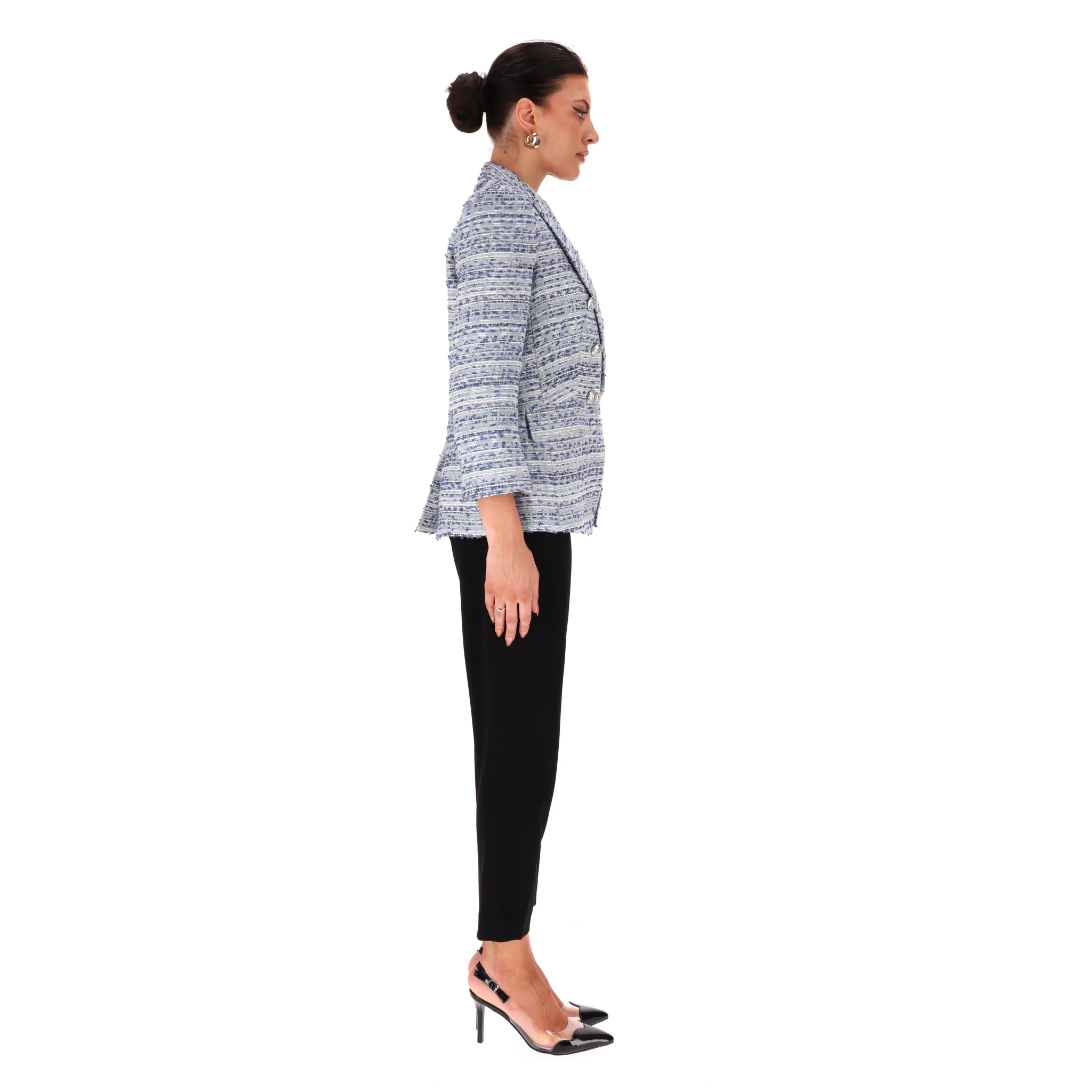Veronica Beard Double-Breasted Metallic Bouclé-Tweed Jacket. Size 4US - Image 3