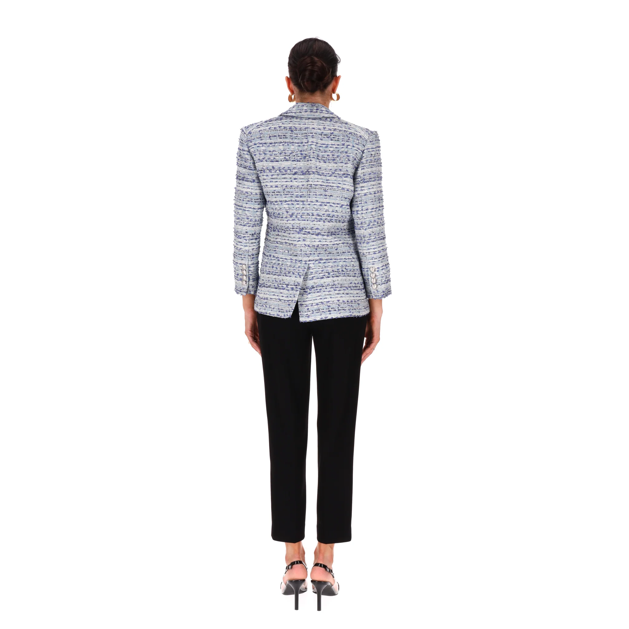 Veronica Beard Double-Breasted Metallic Bouclé-Tweed Jacket. Size 4US - Image 4