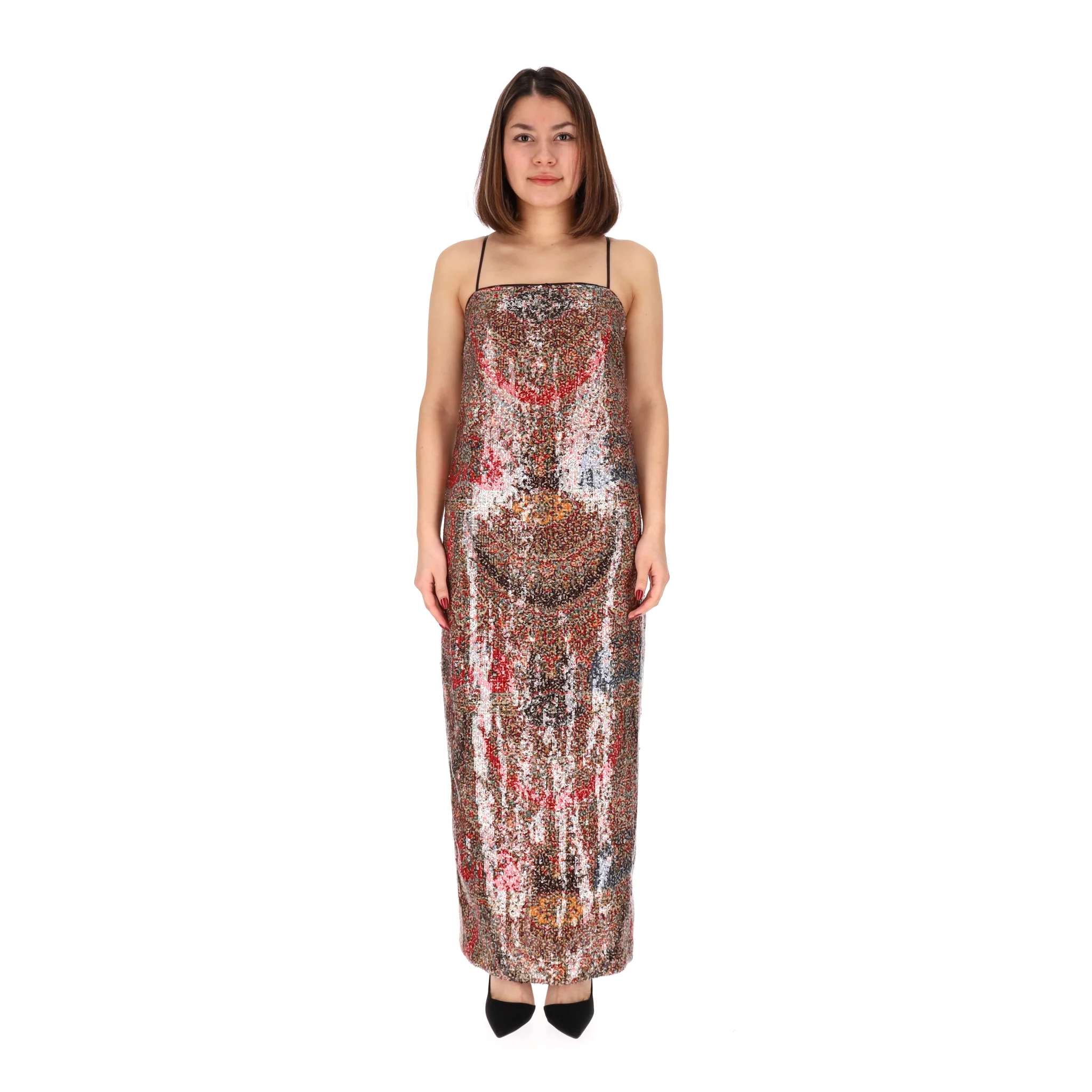 Veronica Beard Printed Sequin Sleeveless Midi-Dress. Size 0US - Image 2