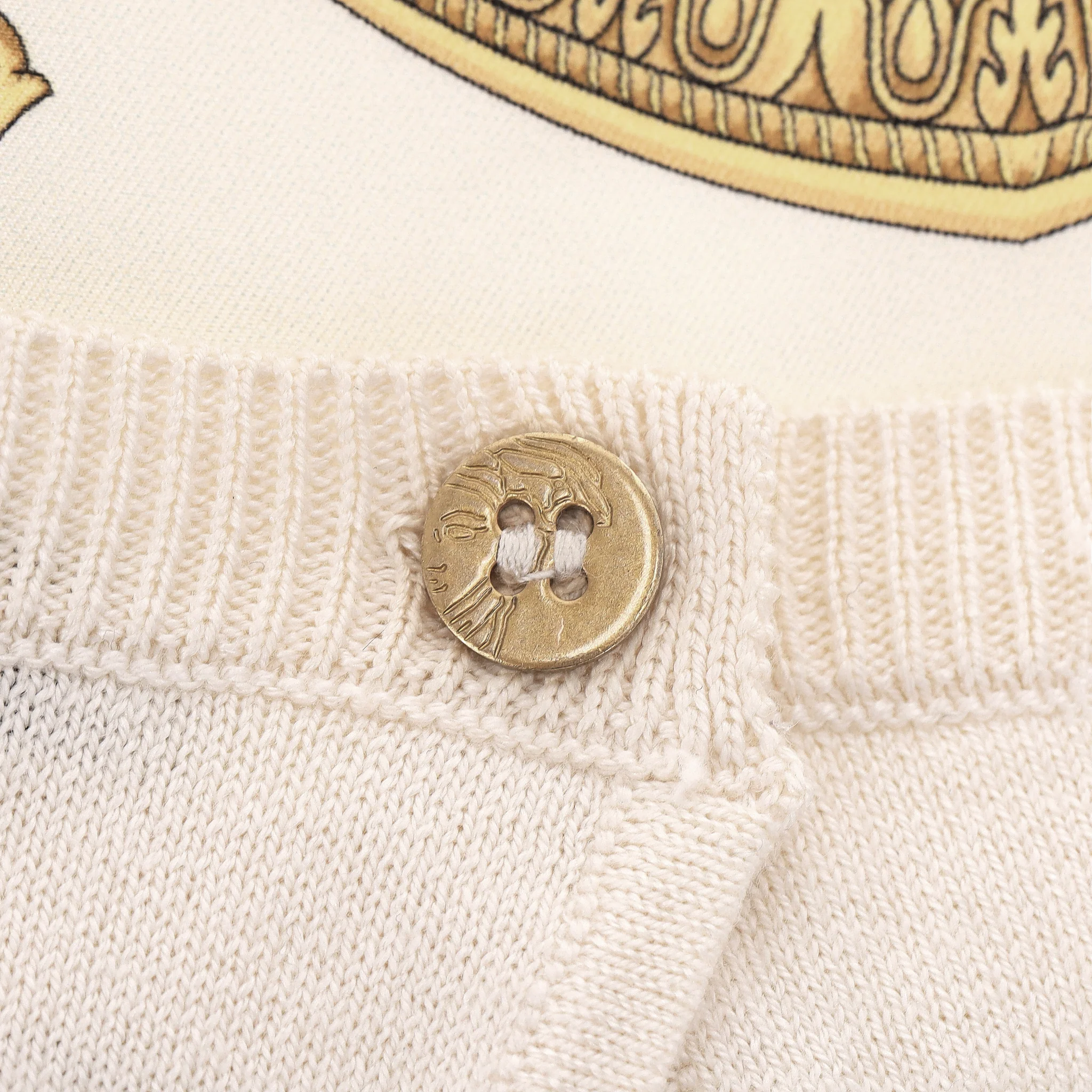Versace Collection Baroque Print Silk Knitted Top. Size 44IT - Image 5