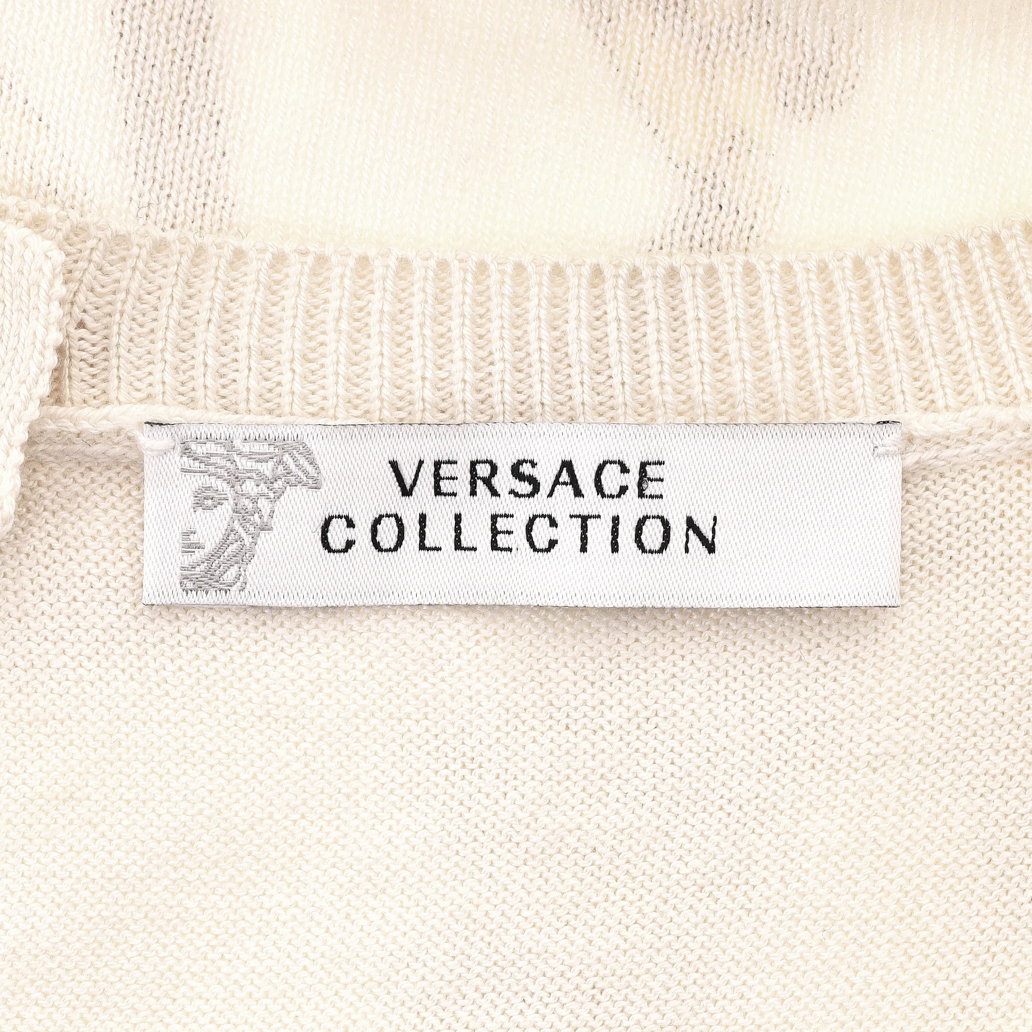 Versace Collection Baroque Print Silk Knitted Top. Size 44IT - Image 7