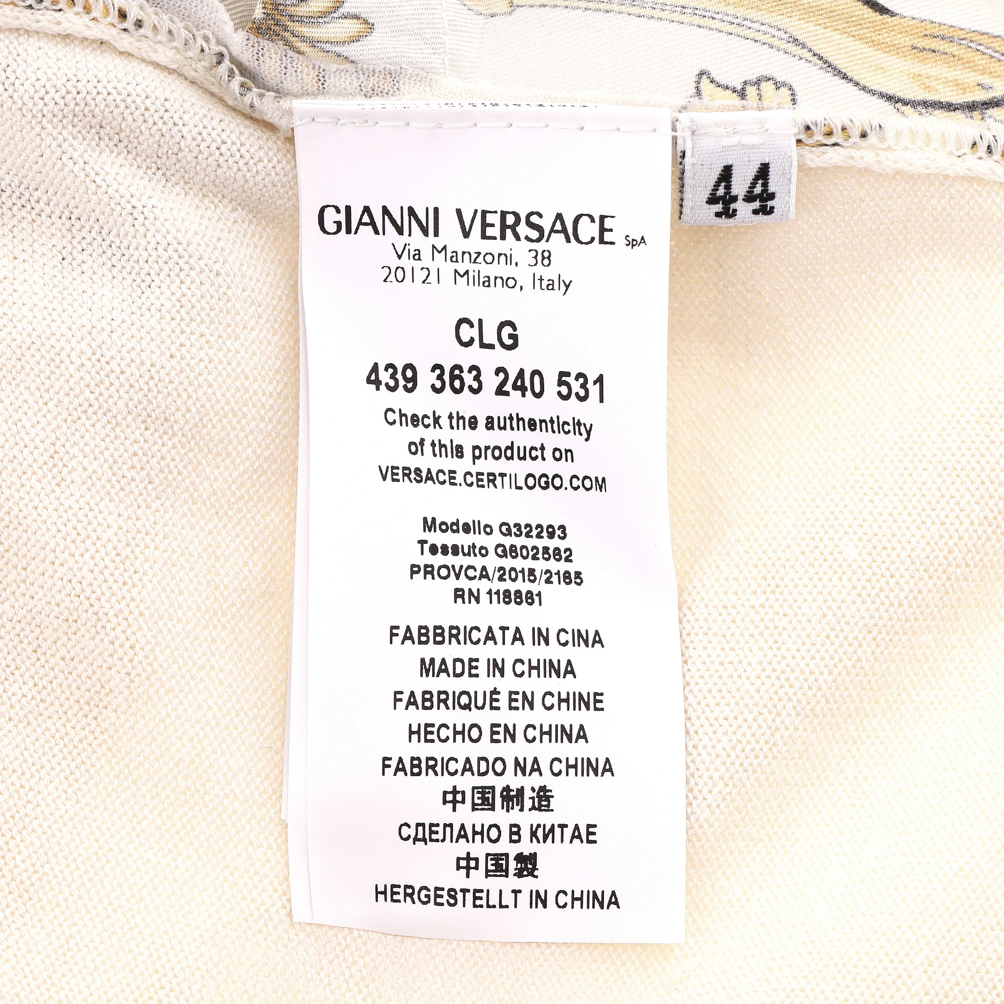 Versace Collection Baroque Print Silk Knitted Top. Size 44IT - Image 8