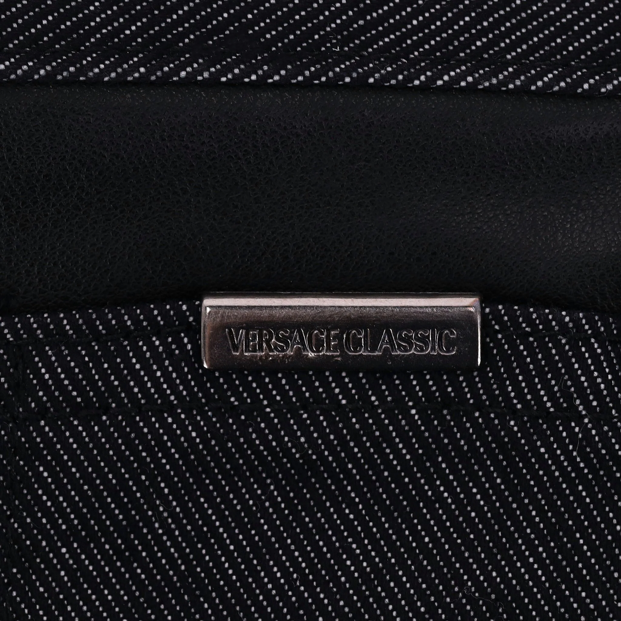 Versace Faux Leather & Denim Jeans. Size 32 - Image 7