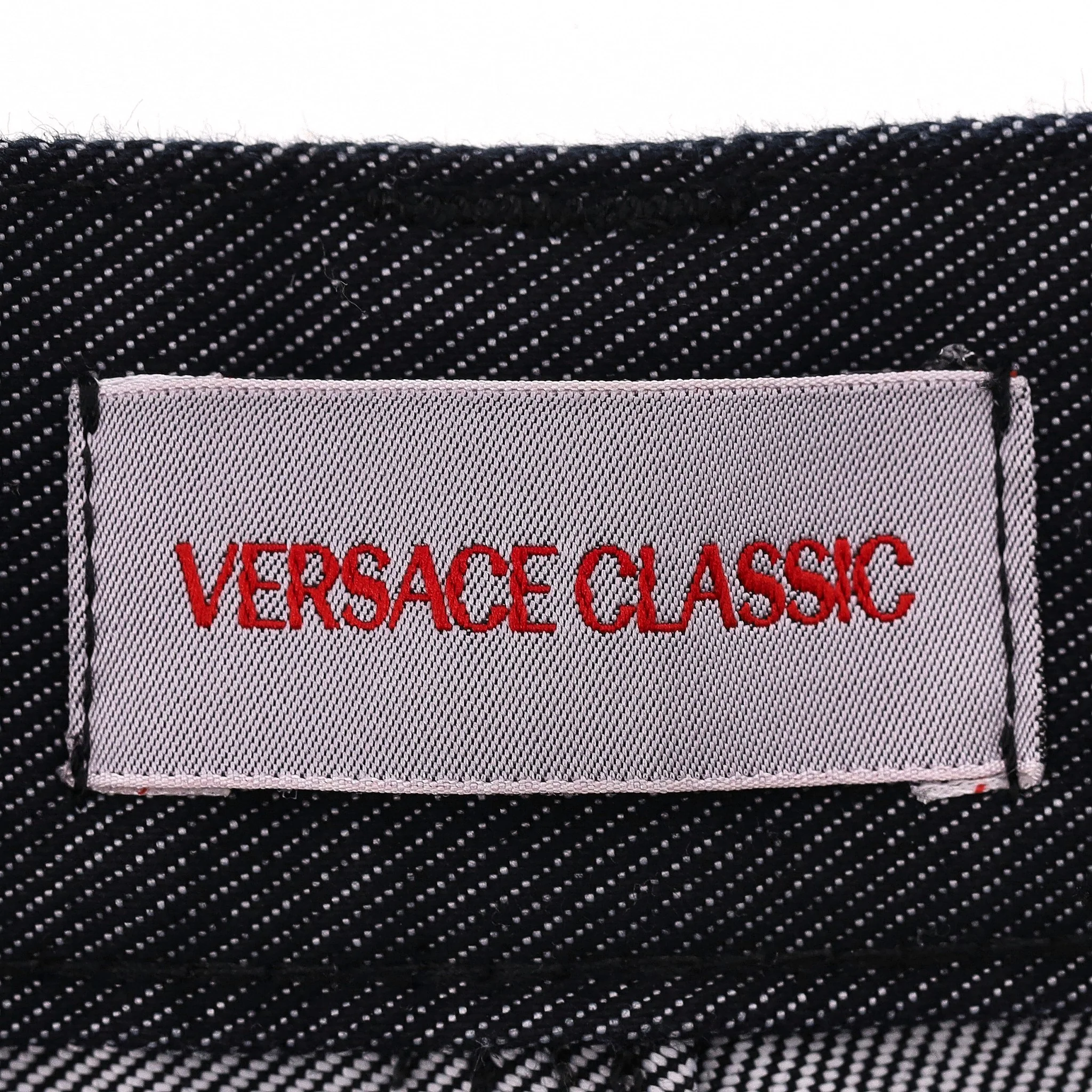 Versace Faux Leather & Denim Jeans. Size 32 - Image 8