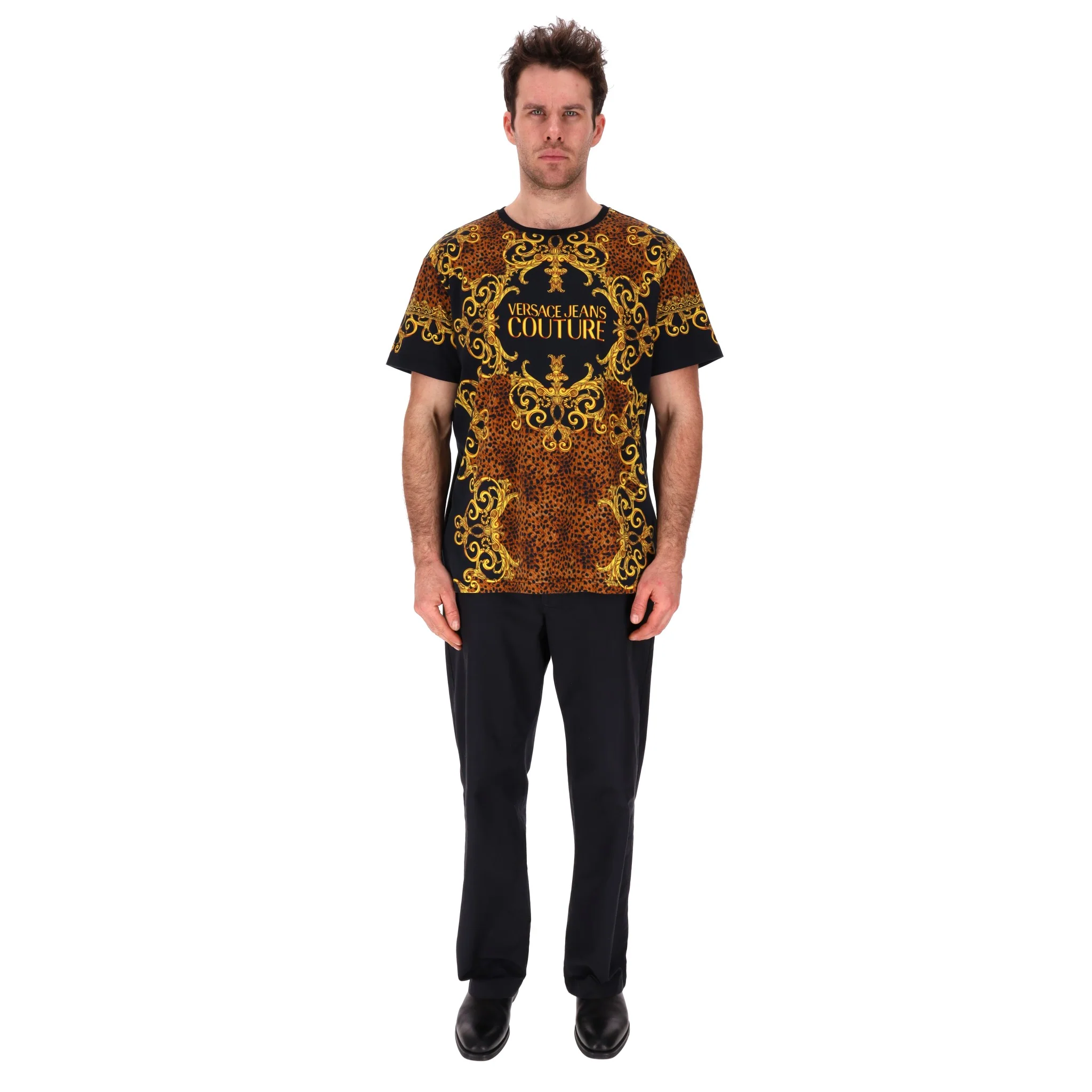 Versace Jeans Couture Baroque Logo Print Cotton T-Shirt. Size XXXL - Image 2