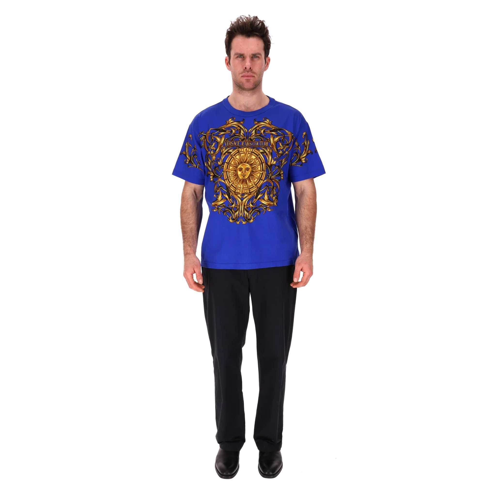 Versace Jeans Couture Baroque Sun Logo Printed T-Shirt. Size XXL - Image 2
