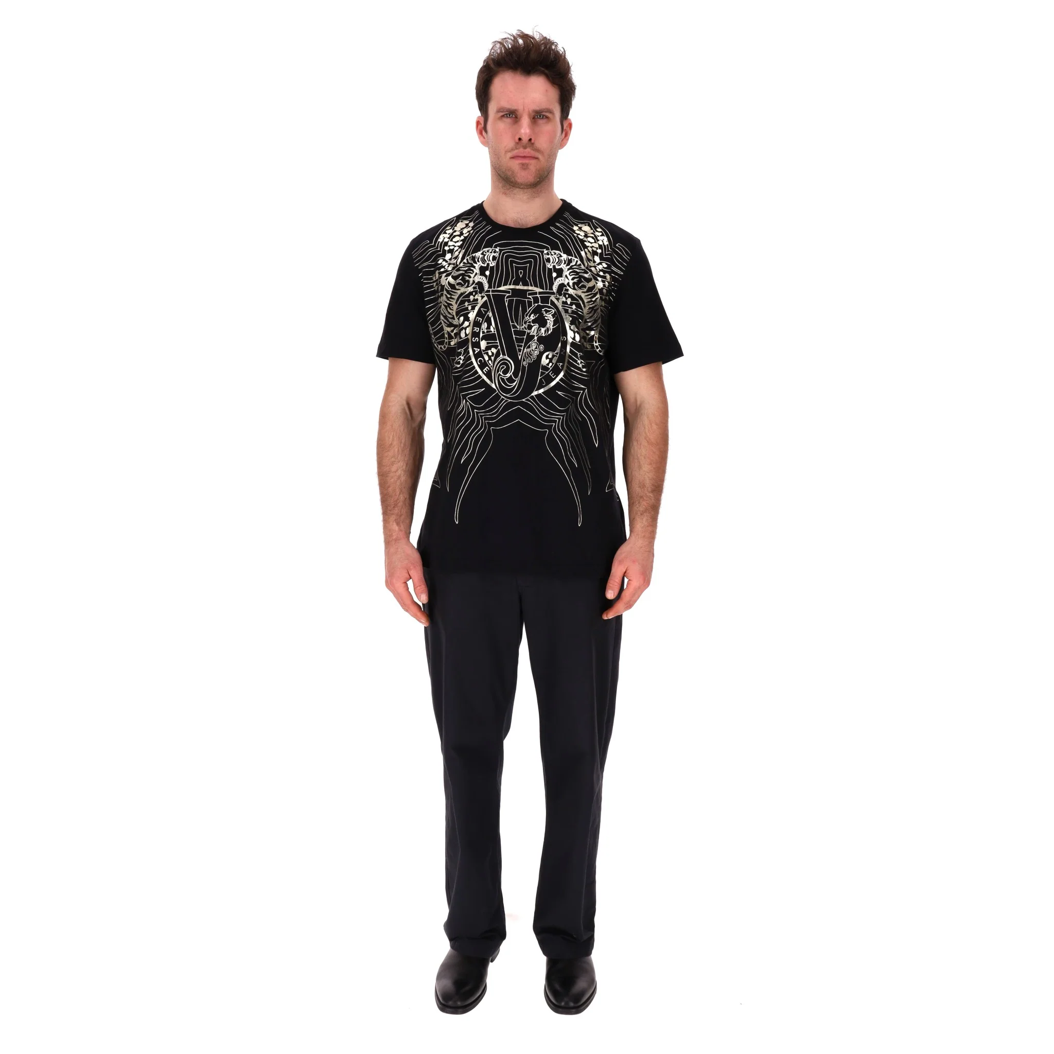 Versace Jeans Tigers Print Logo T-Shirt. Size XXXL - Image 2