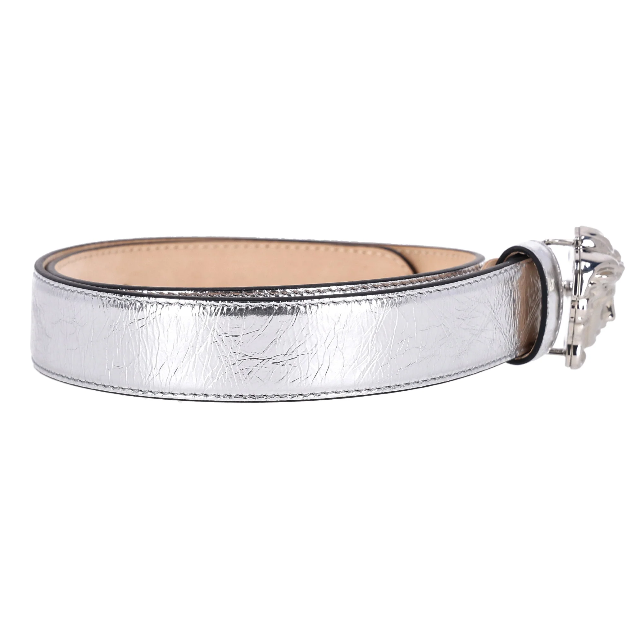 Versace 'La Medusa' Metallic Leather Belt - Image 4