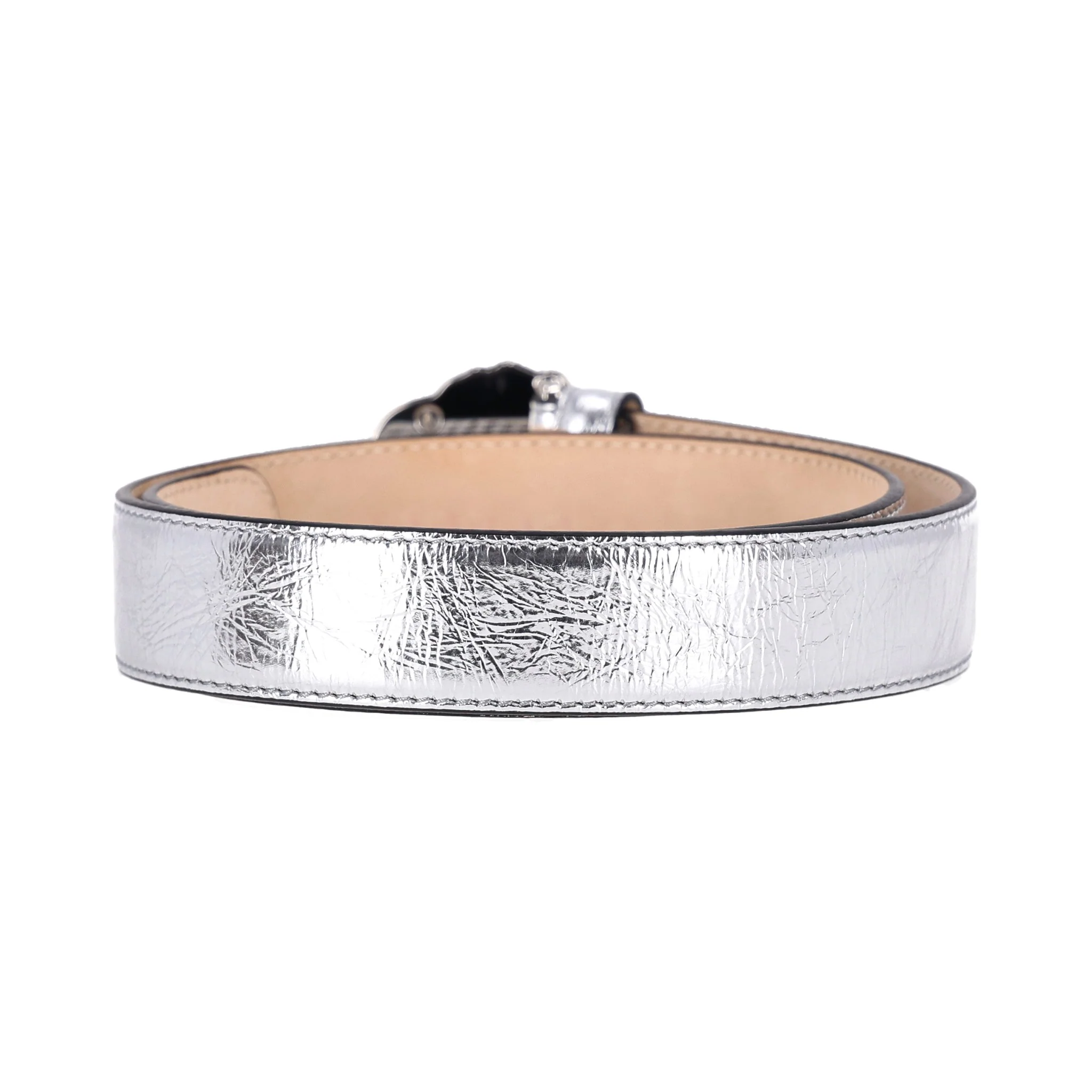 Versace 'La Medusa' Metallic Leather Belt - Image 5