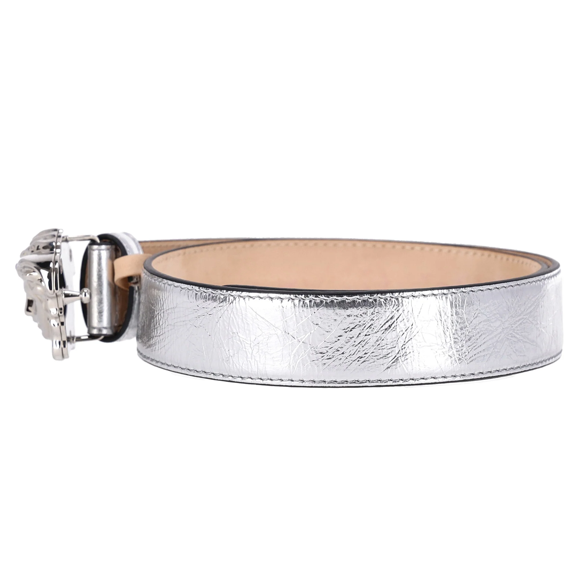 Versace 'La Medusa' Metallic Leather Belt - Image 6